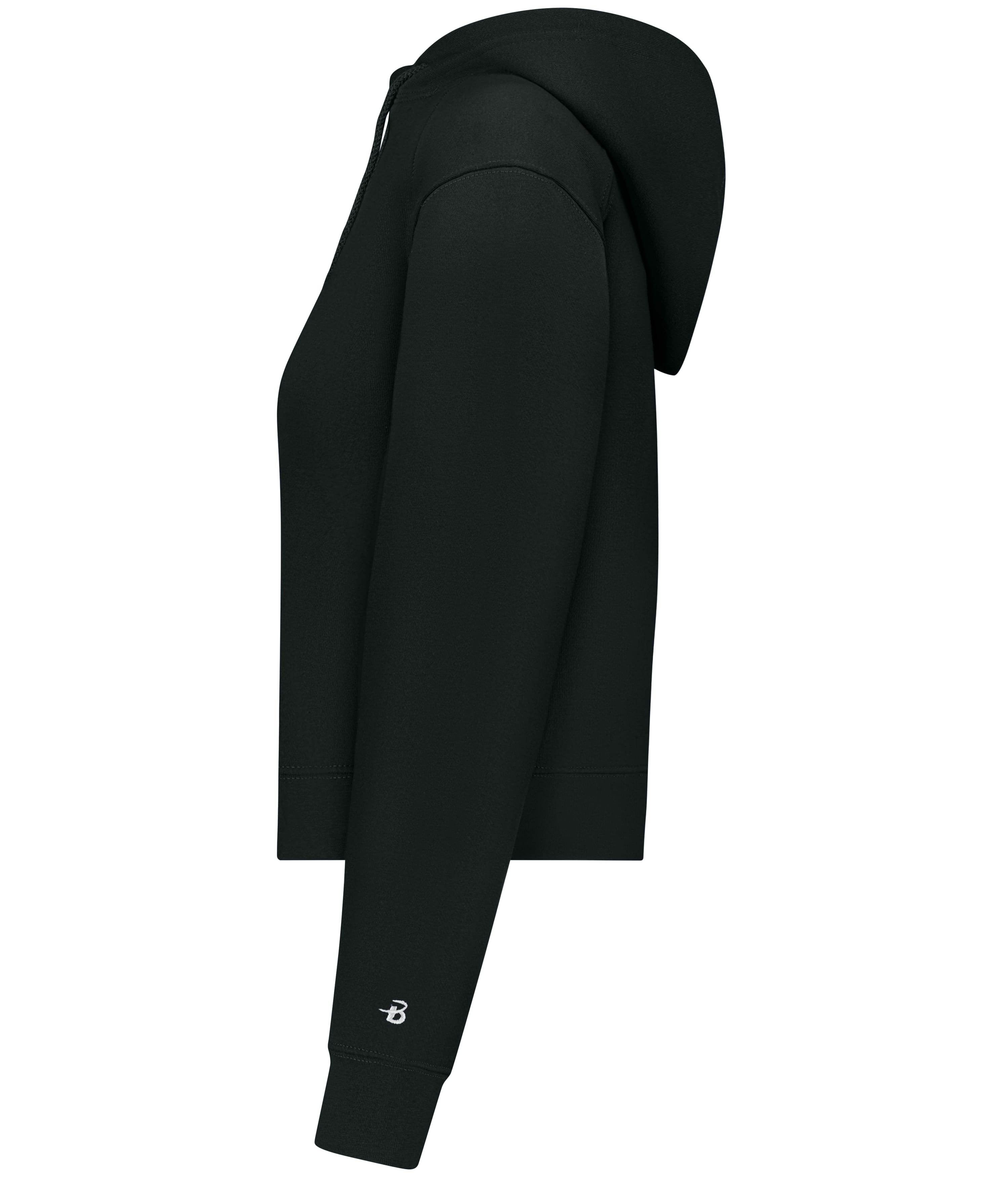 LADIES ATHLETIC FLEECE CROP HOODIE