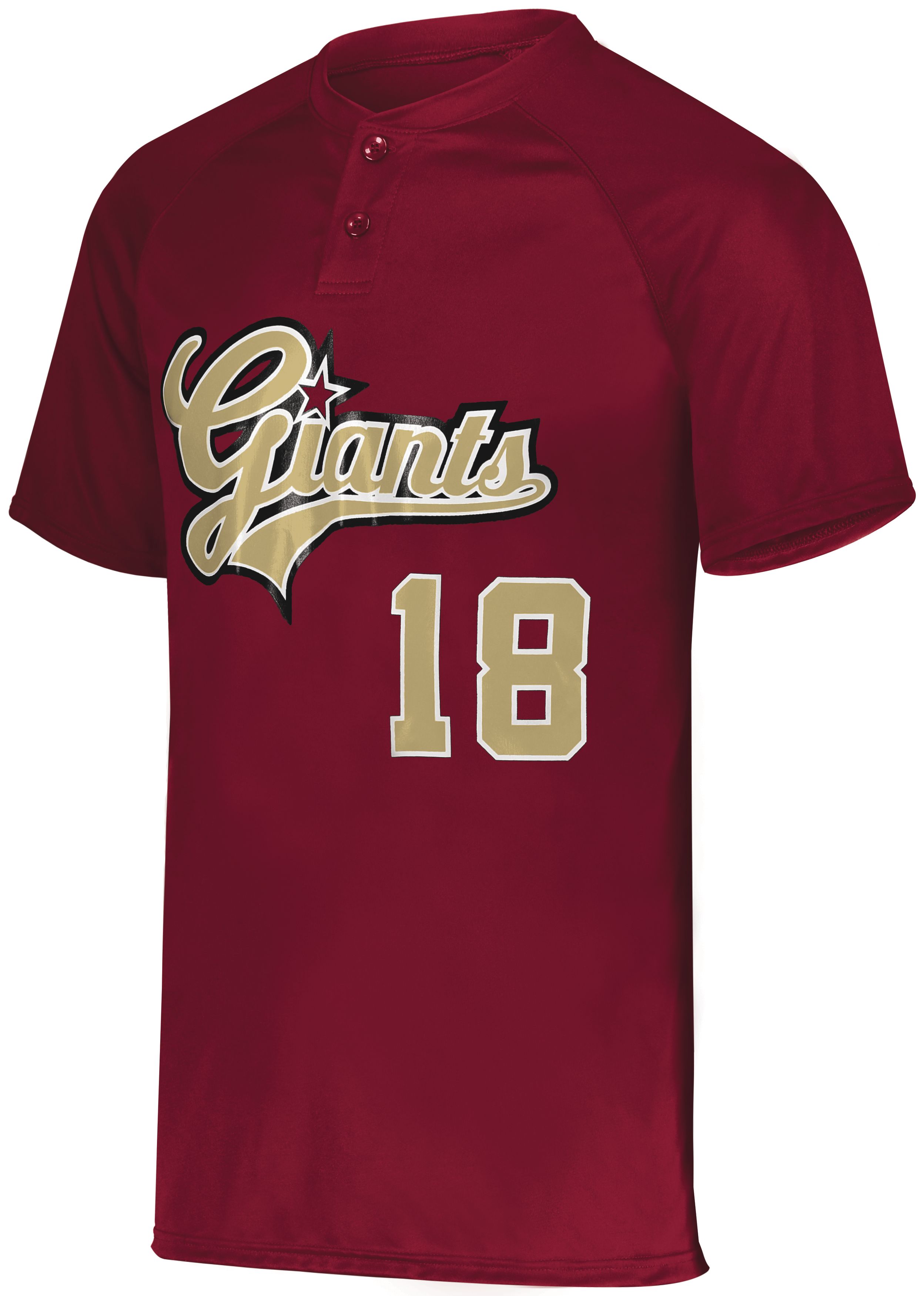 Youth Attain Wicking Two-Button Baseball Jersey