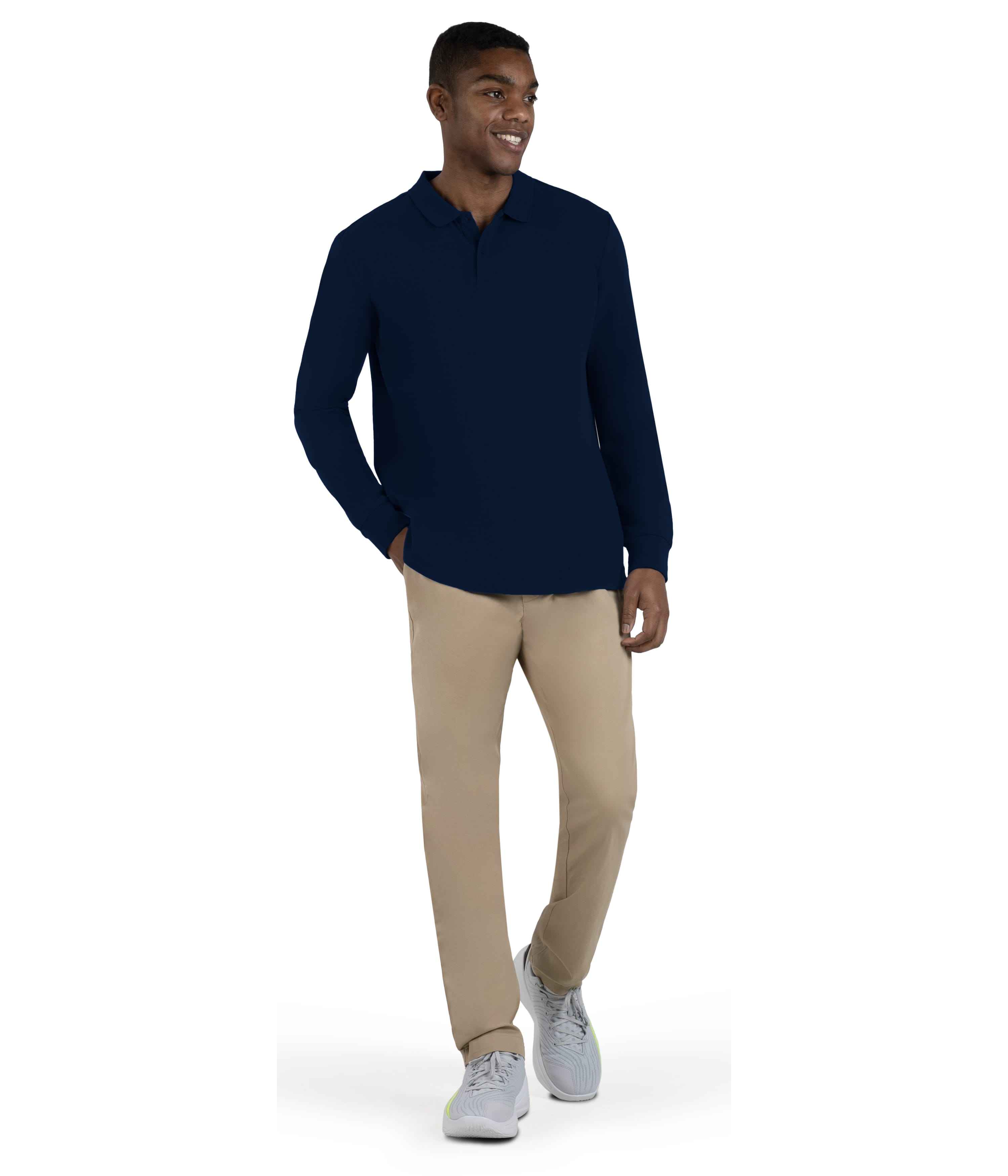 CORE COTTON LONG SLEEVE POLO