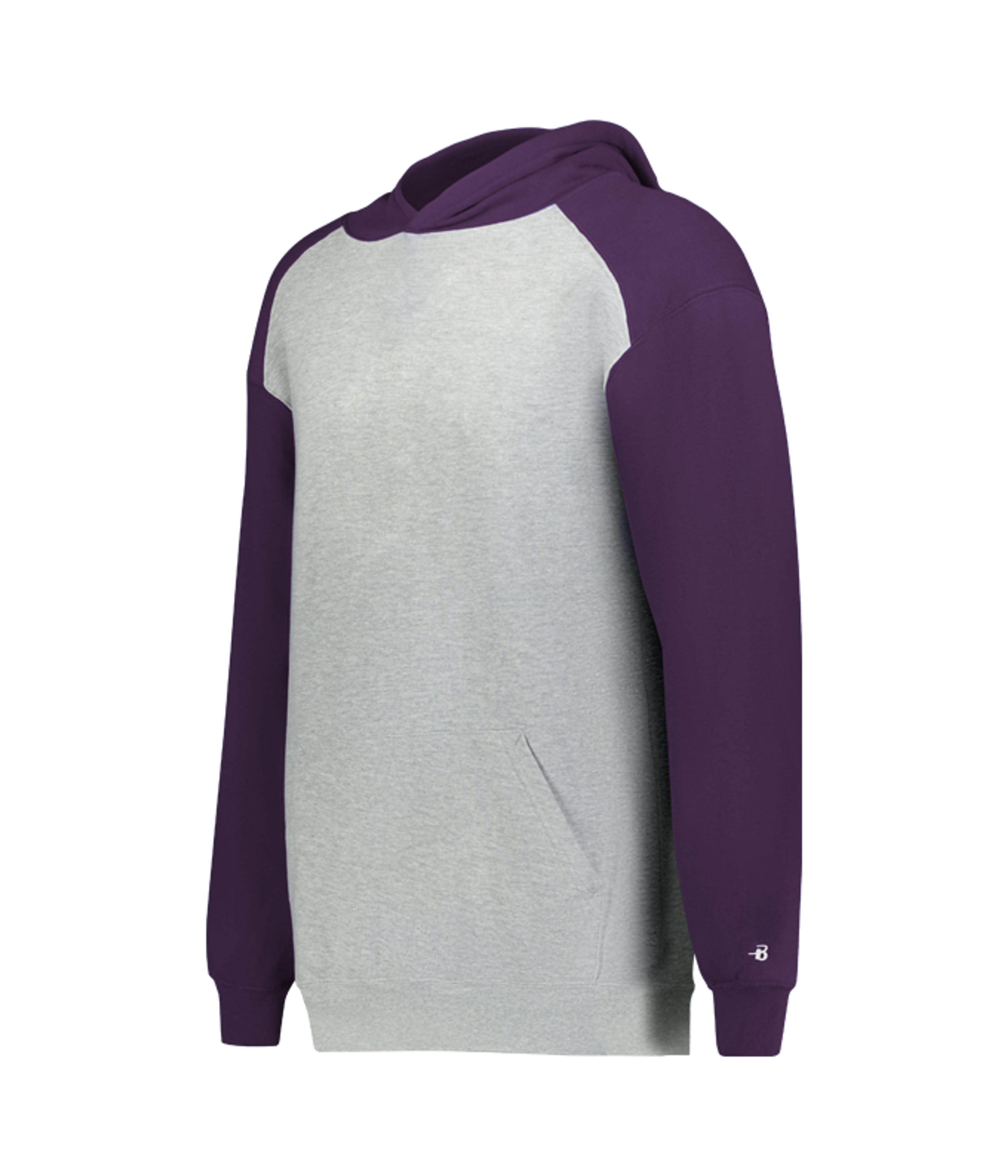YOUTH ATHLETIC FLEECE SPORT HOODIE - OXFORD/PURPLE (BA)