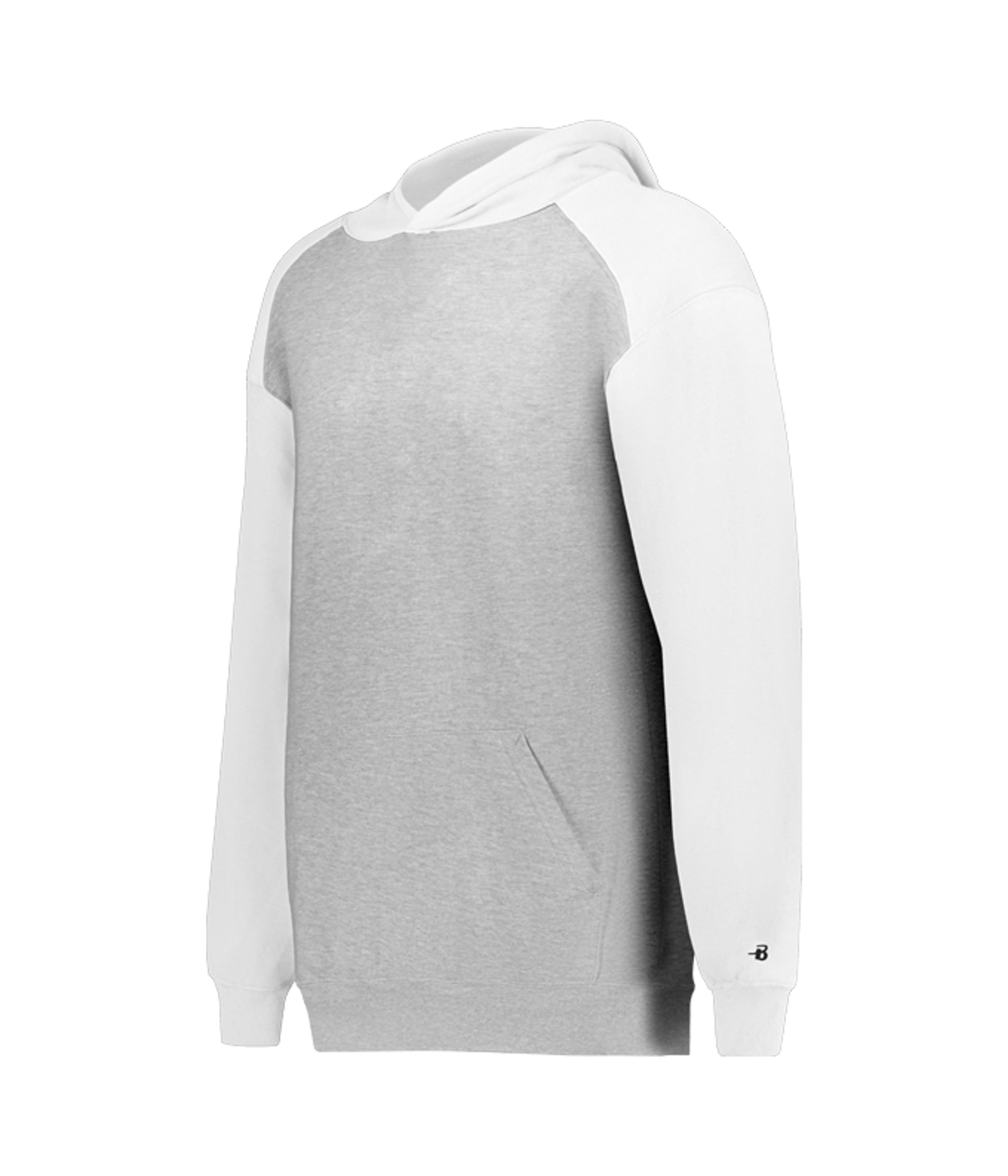 YOUTH ATHLETIC FLEECE SPORT HOODIE - OXFORD/WHITE (BA)