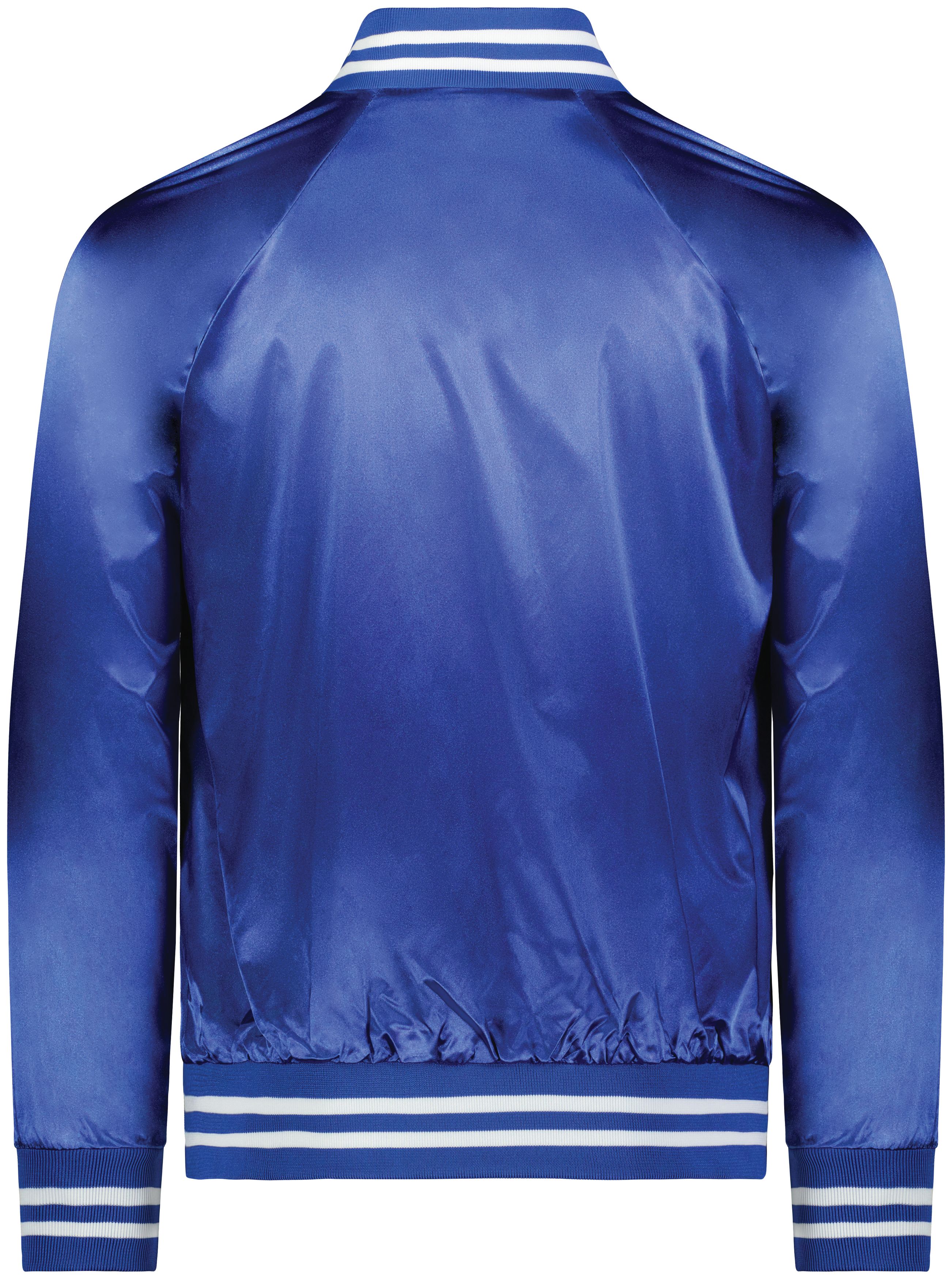 Satin Baseball Jacket/Striped Trim