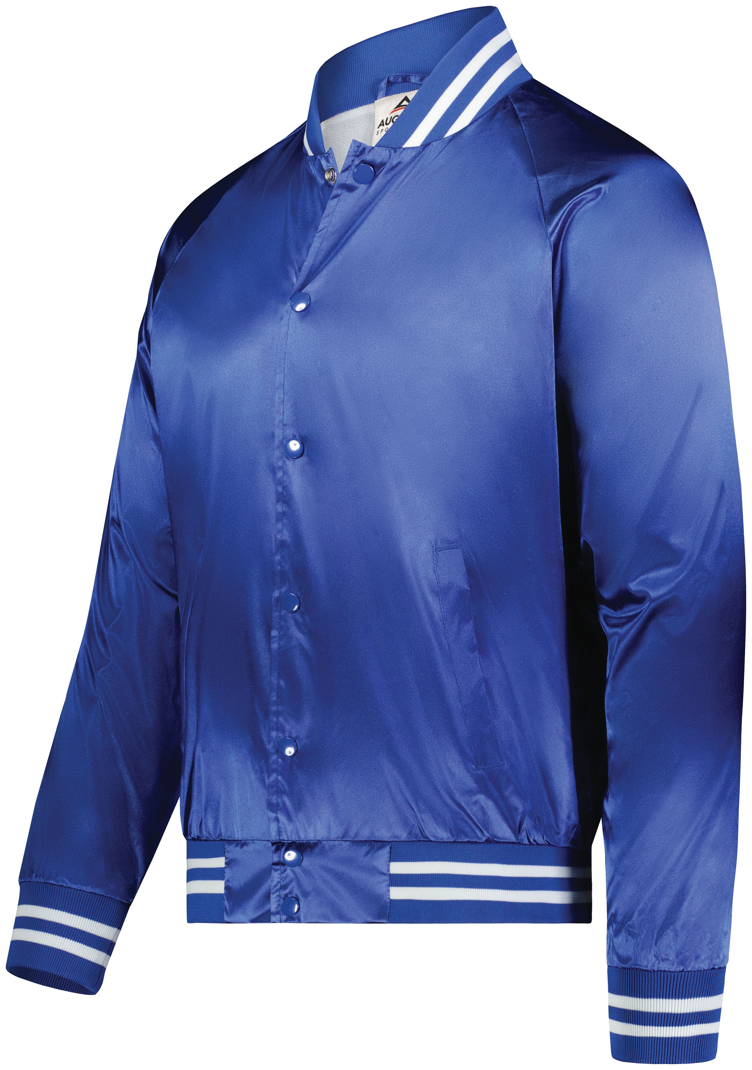 3610 | SATIN BASEBALL JACKET/STRIPED TRIM