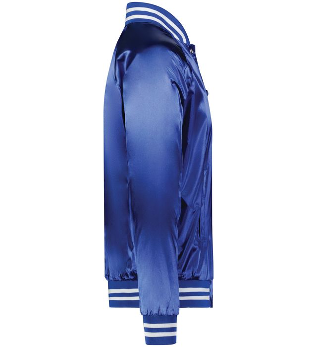 3610 | SATIN BASEBALL JACKET/STRIPED TRIM