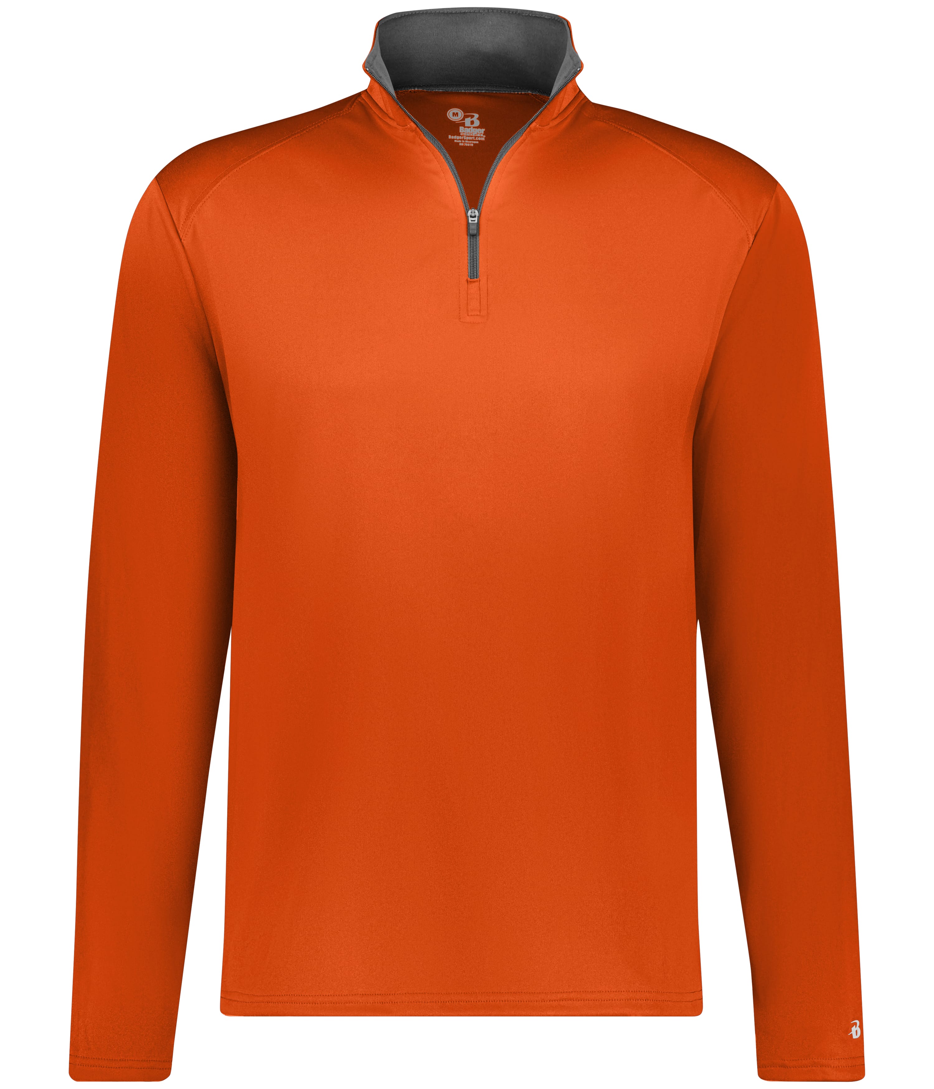 Badger Sport 410200 B-core 1/4 Zip Pullover in BT. ORANGE/GRAPHITE (BA)