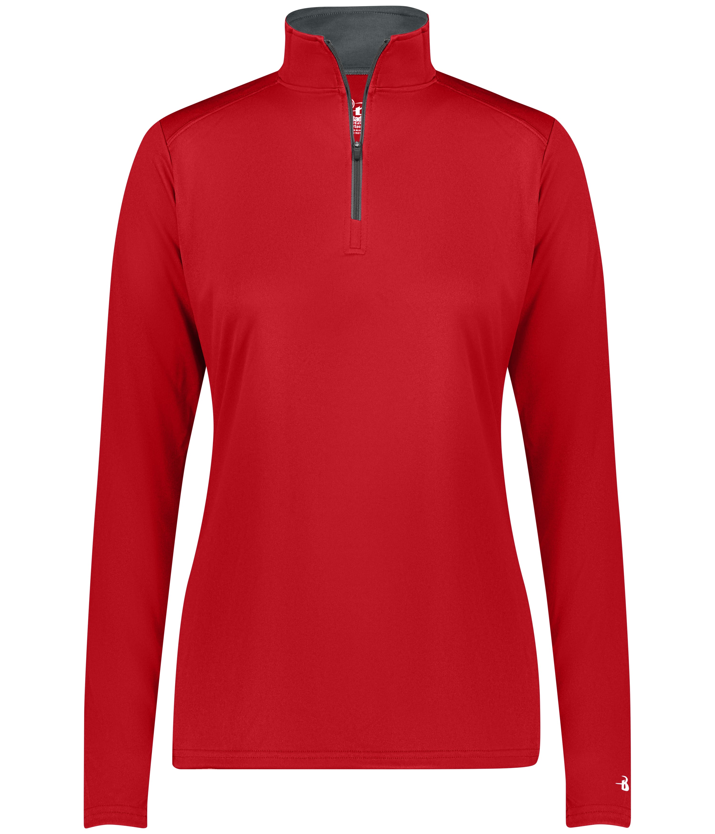 Badger Sport 410300 Ladies B-core 1/4 Zip Pullover in RED/GRAPHITE (BA)