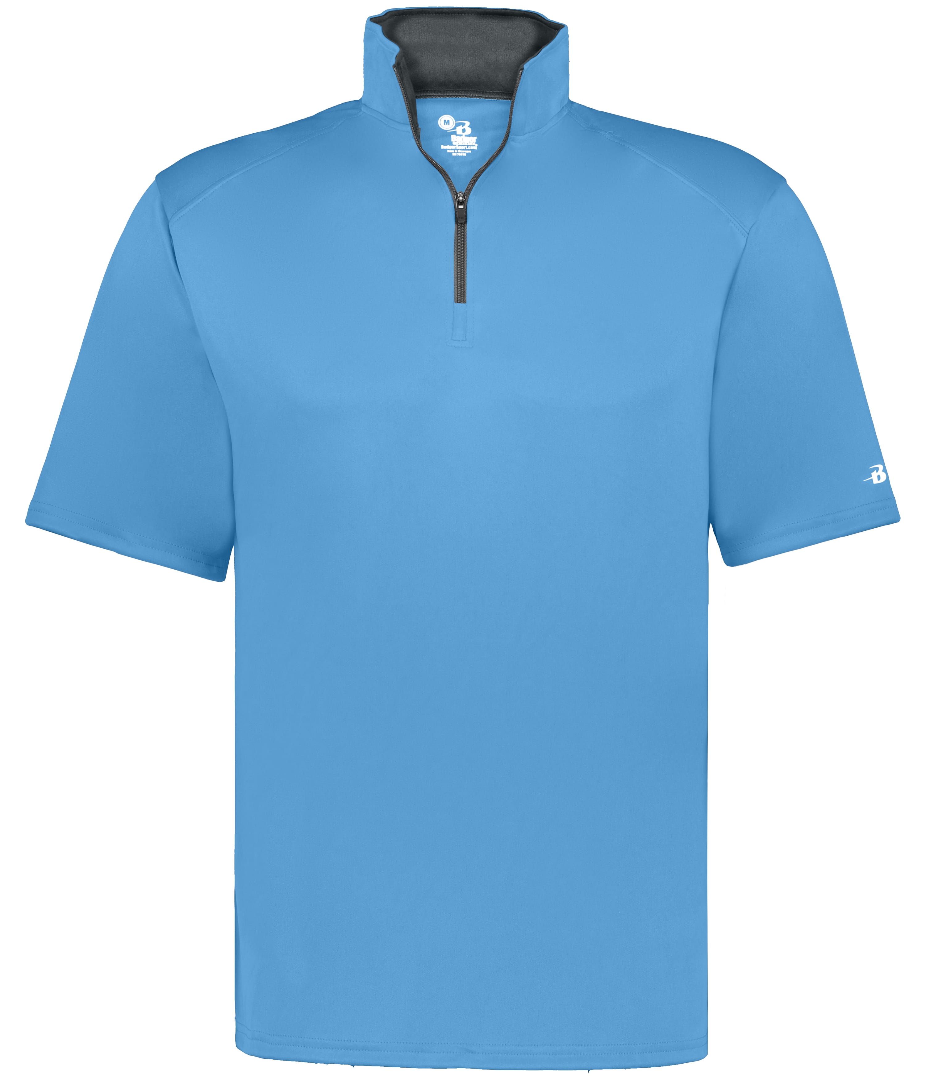 Badger Sport 419900 B-core 1/4 Zip Short Sleeve Pullover in COLUMBIA BLUE/GRAPH (BA)