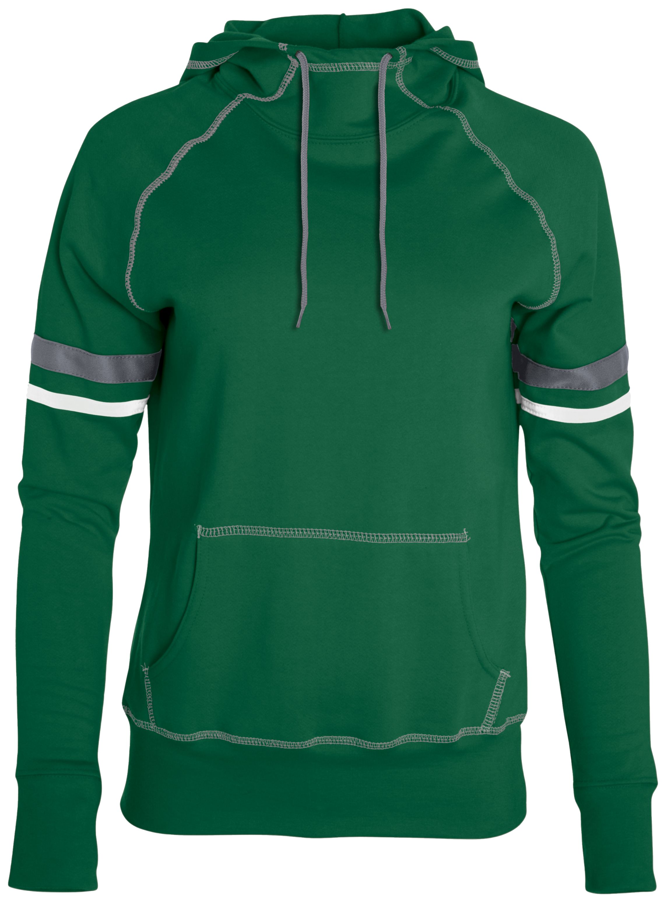 Augusta Sportswear 5440 Ladies Spry Hoodie in DARK GREEN/WHITE/GRAPHITE