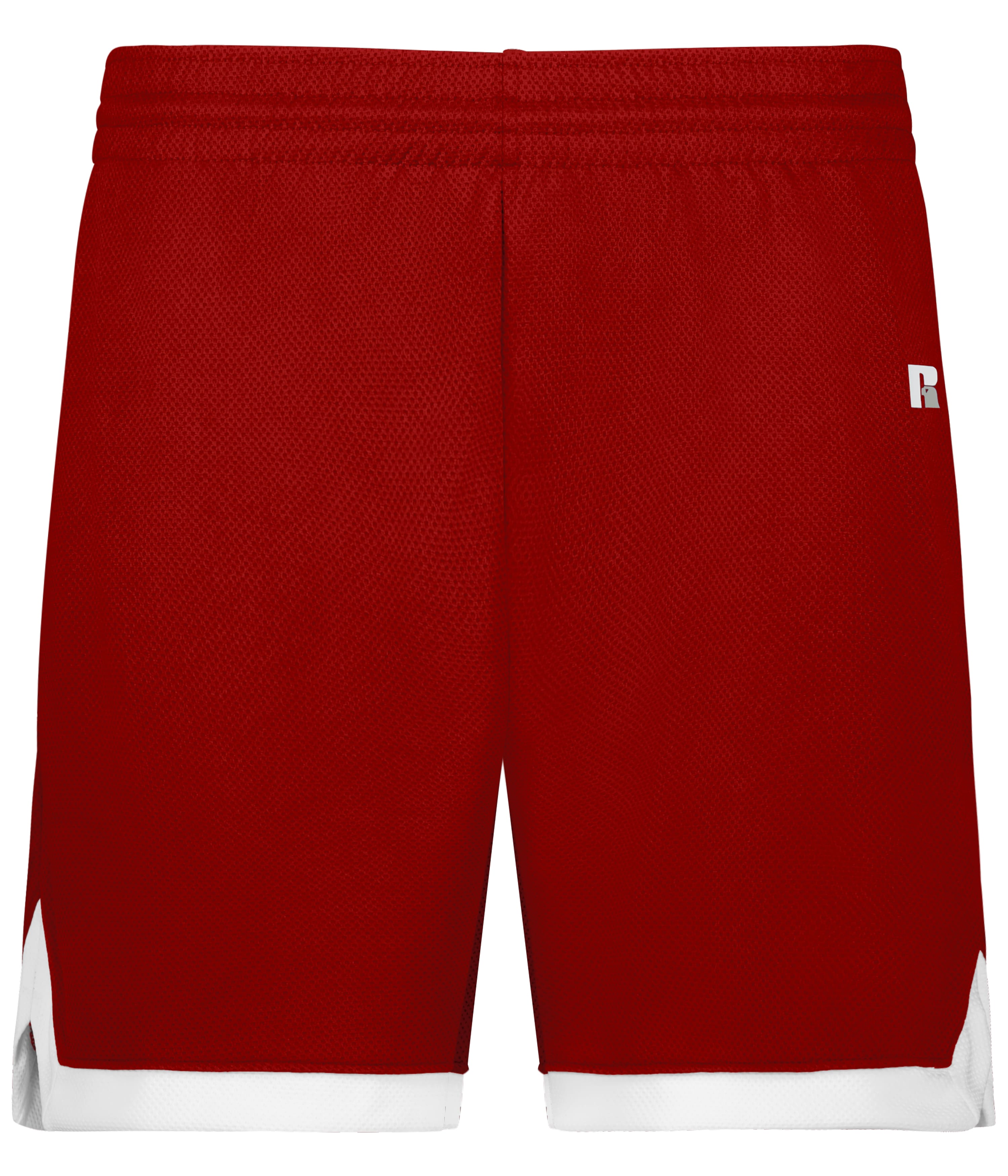 Russell Athletic 5R4CHX Ladies Elite Basketball Shorts Powered By Coolcore® in TRUE RED/WHITE