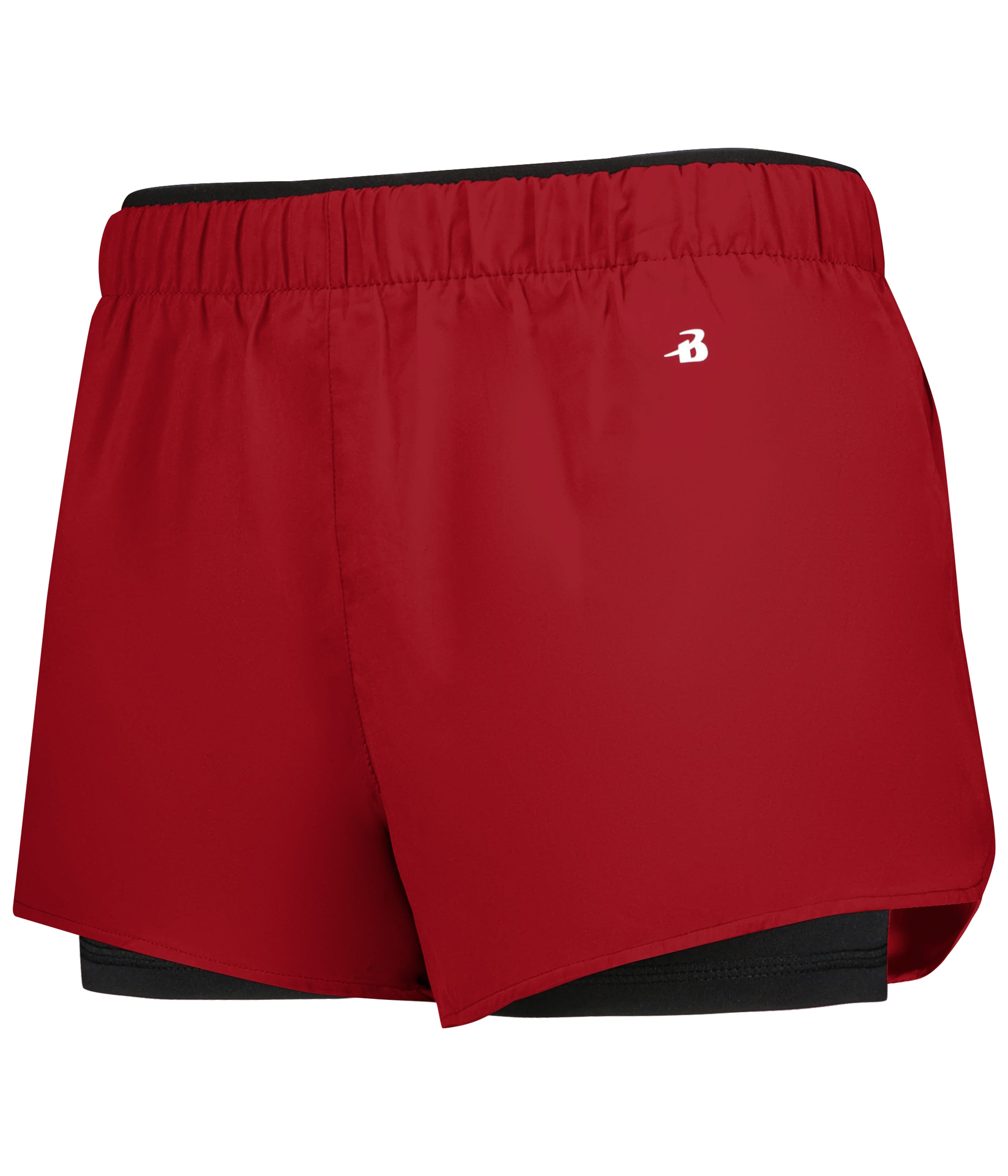 LADIES DOUBLE UP SHORT - RED/BLACK (BA)