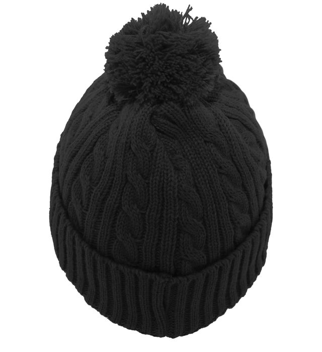 Pacific Headwear 643K | Cable Knit Pom-Pom Beanie Cap