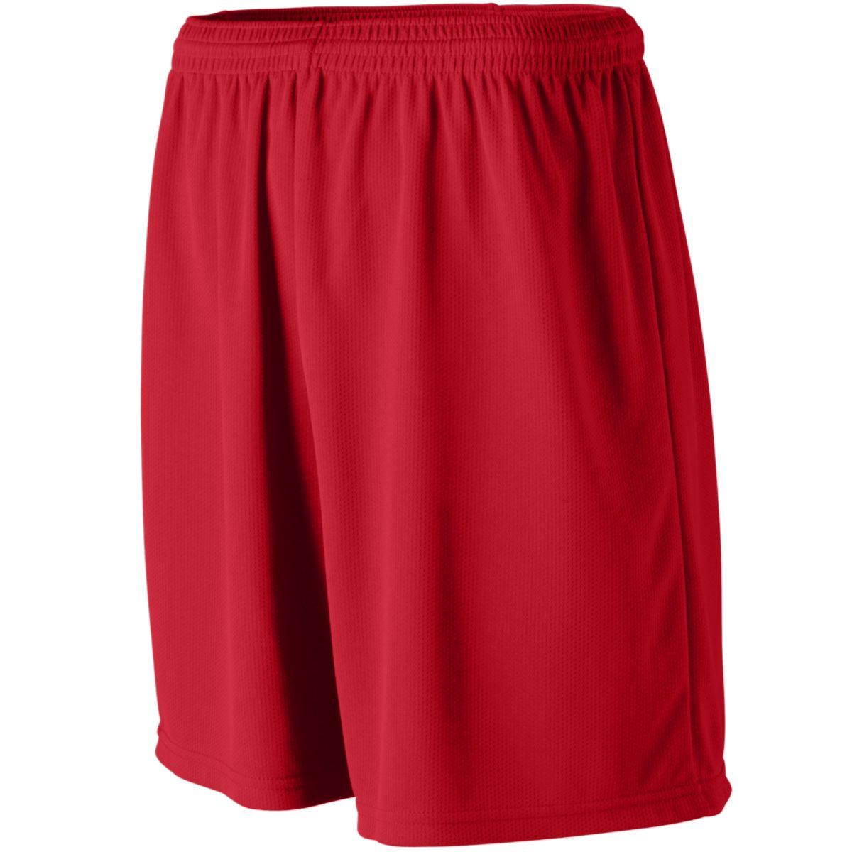 Youth Wicking Mesh Athletic Shorts - RED