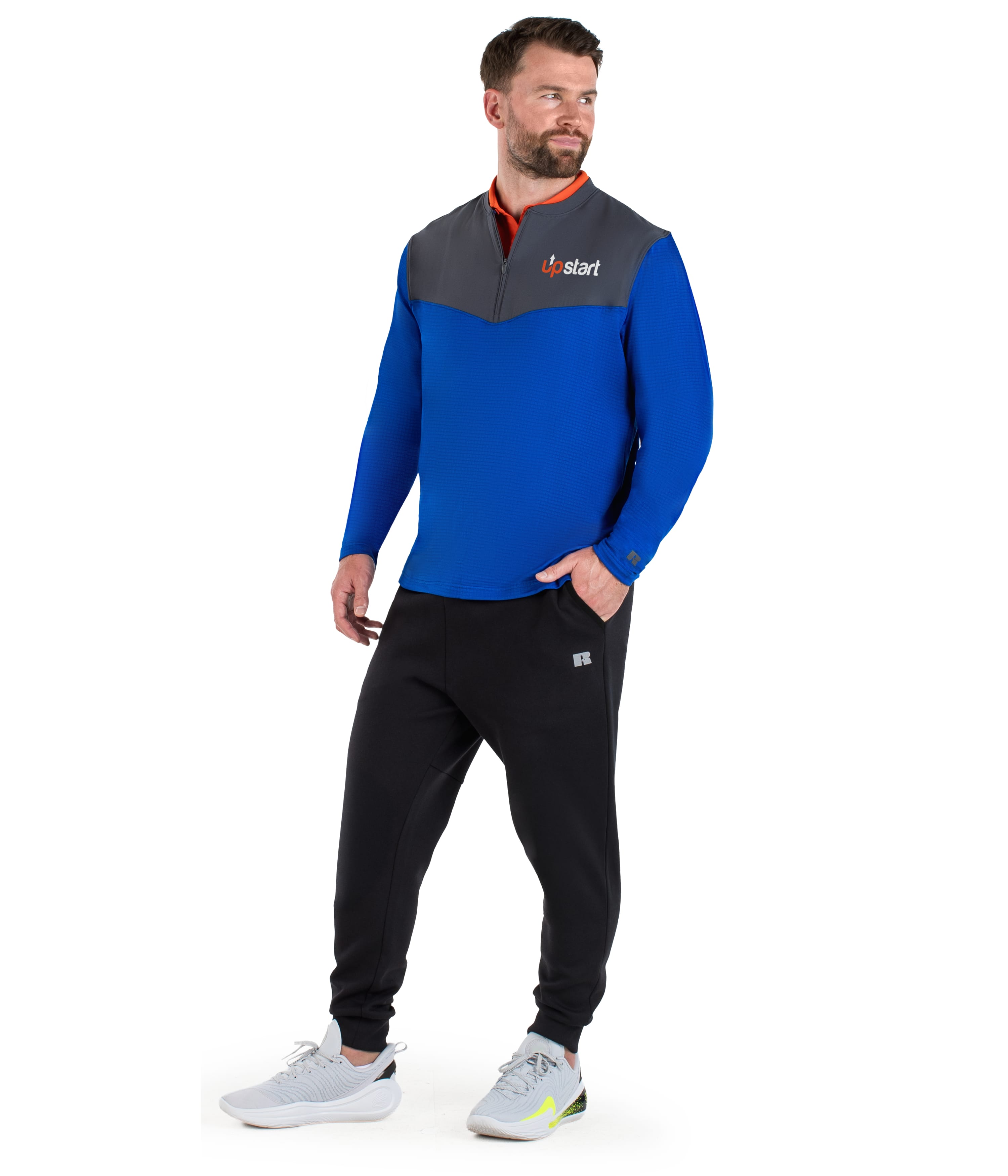 SIDELINE GRID 1/4 ZIP PULLOVER