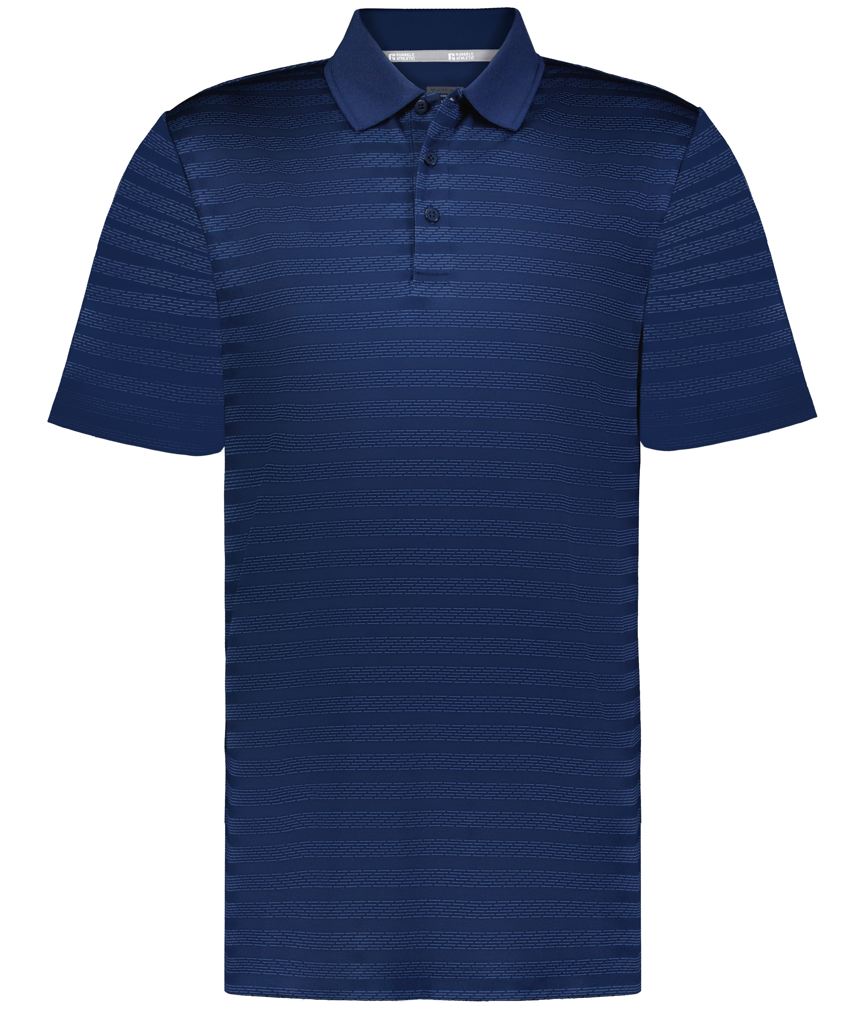 Russell Athletic R05JQM Sideline Striped Polo in NAVY