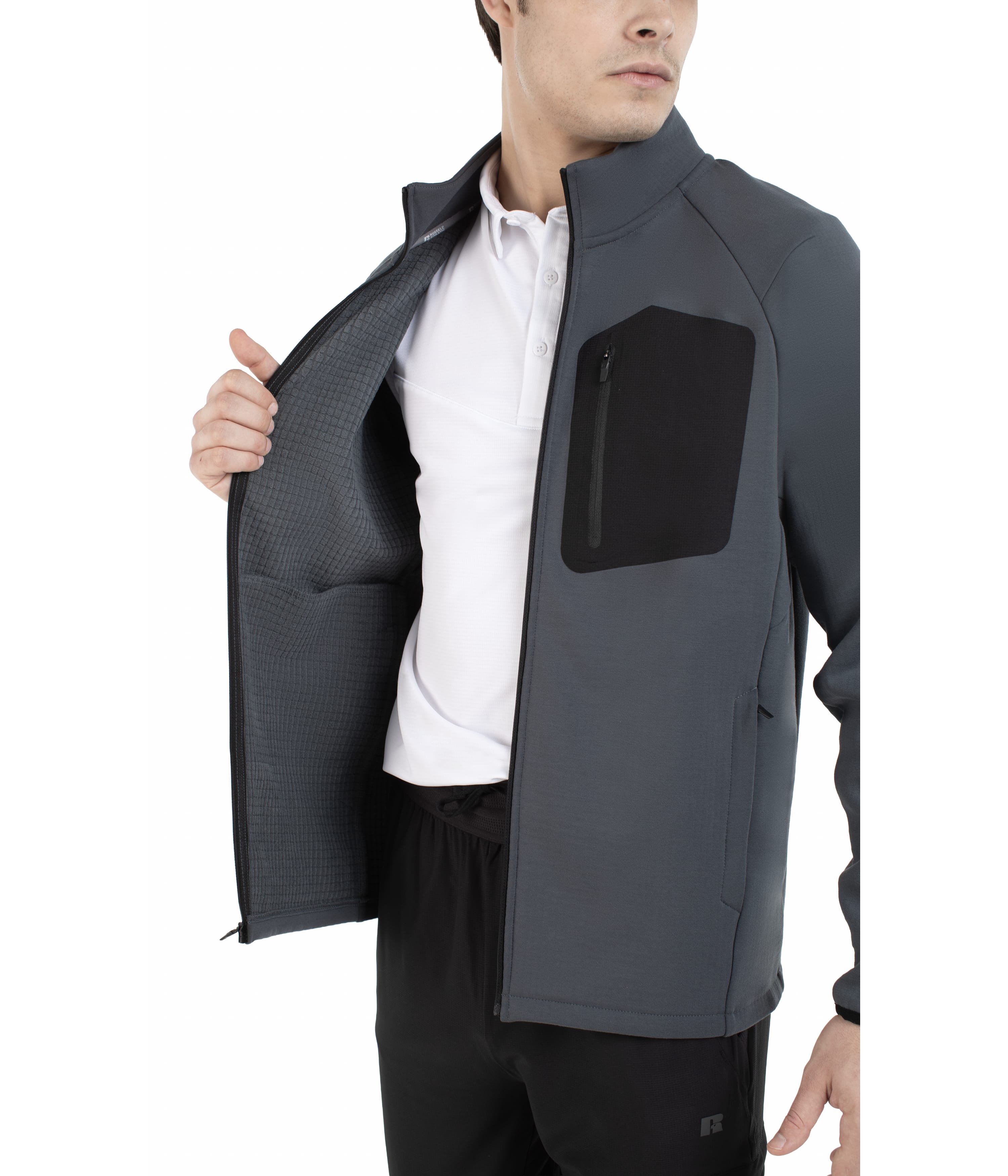 SIDELINE GRID FLEECE FULL ZIP JACKET