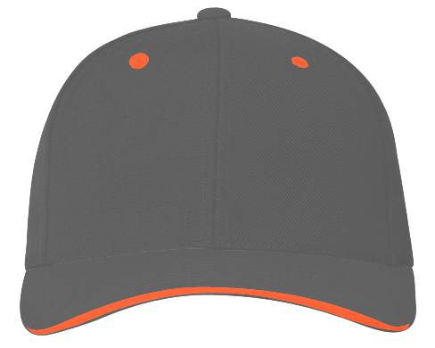 Brushed Twill Cap With Sandwich Bill Front