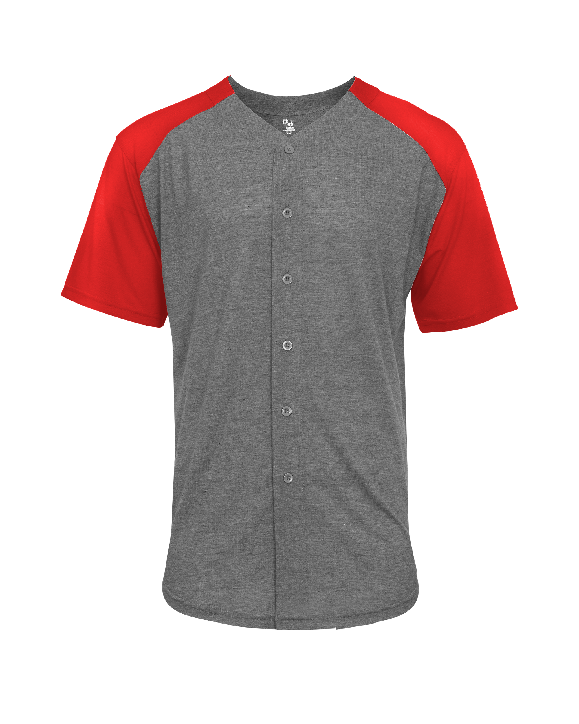 TRI-BLEND FULL BUTTON TEE back