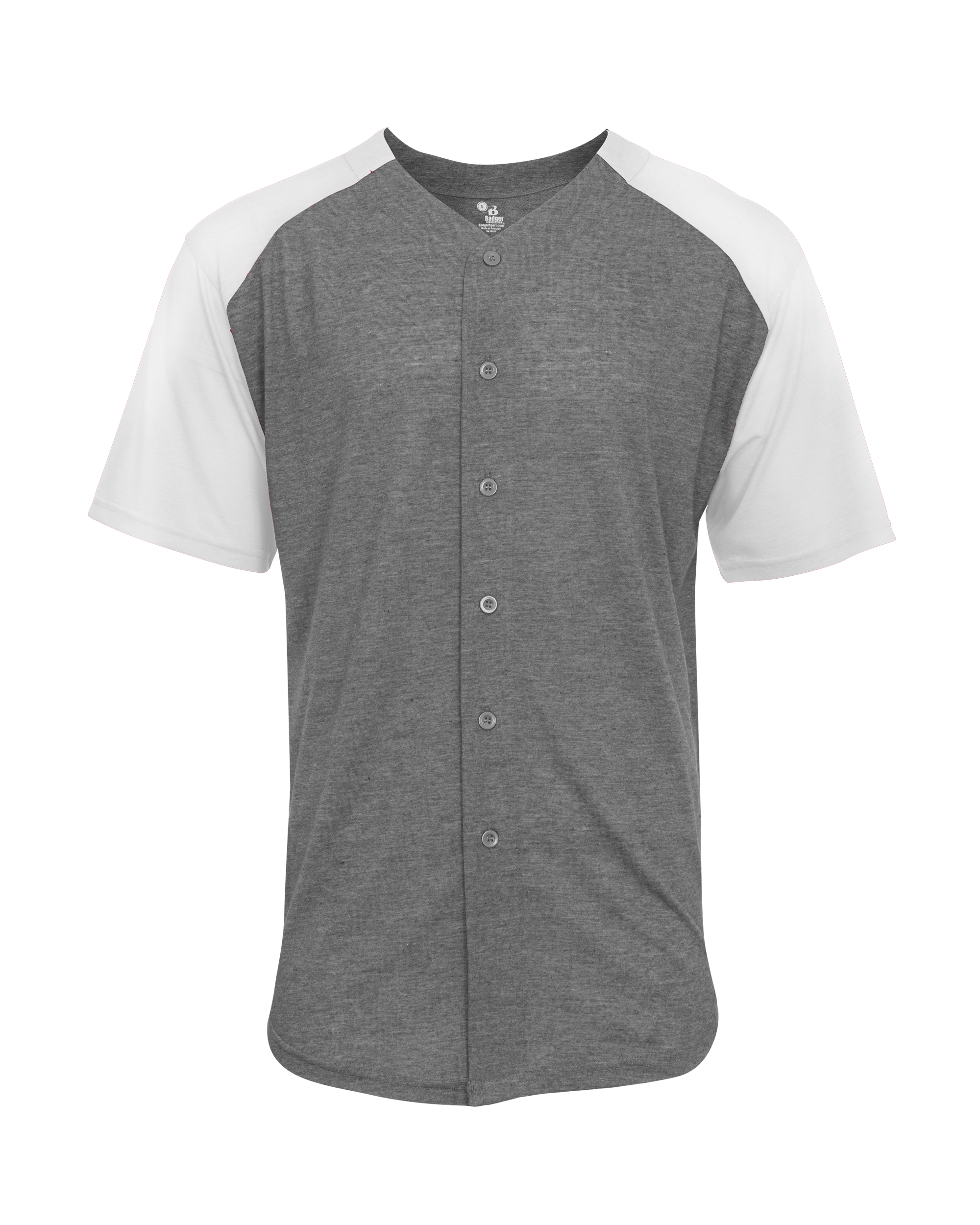 TRI-BLEND FULL BUTTON TEE front