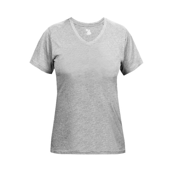 LADIES TRI-BLEND V-NECK TEE front