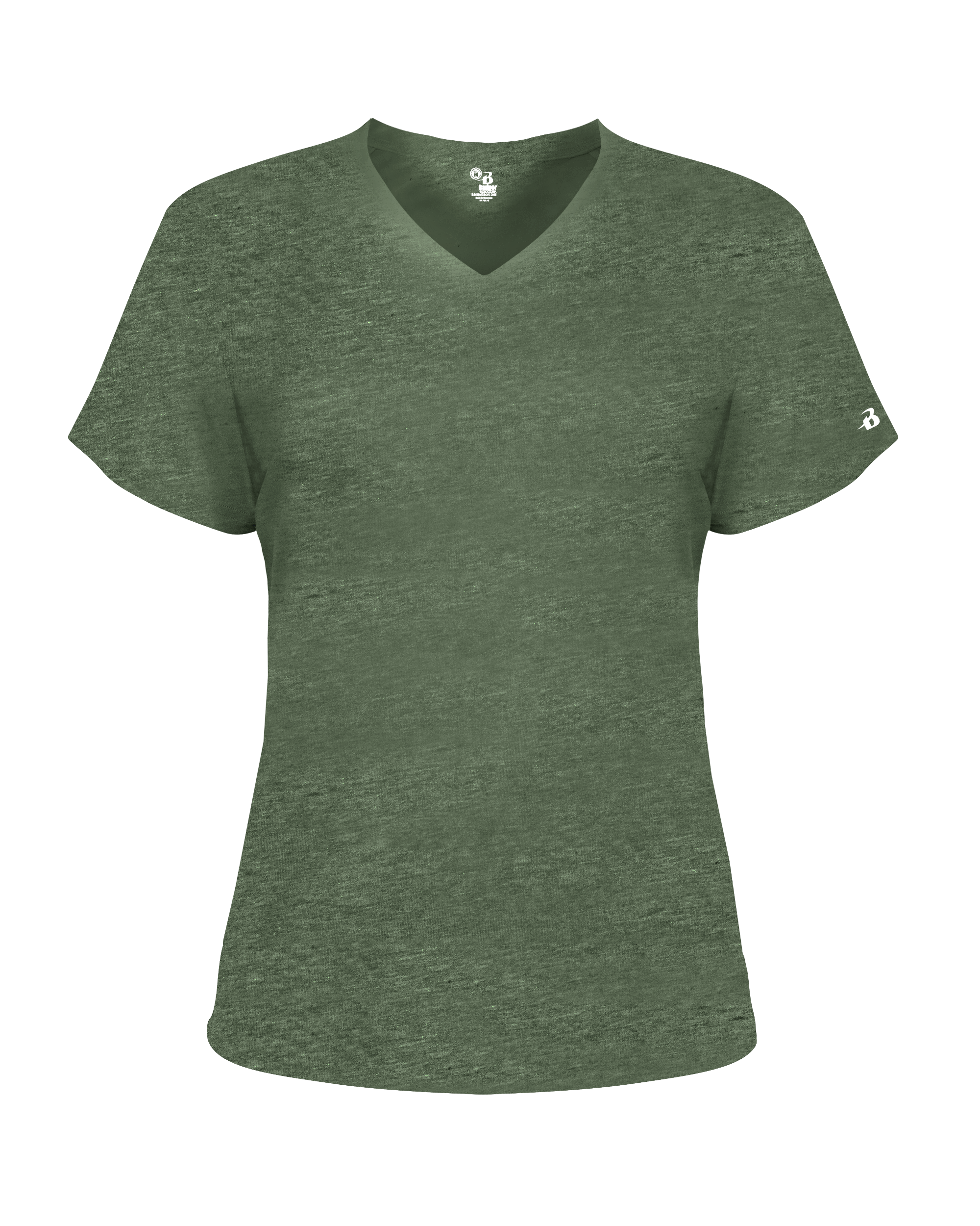 LADIES TRI-BLEND V-NECK TEE lside