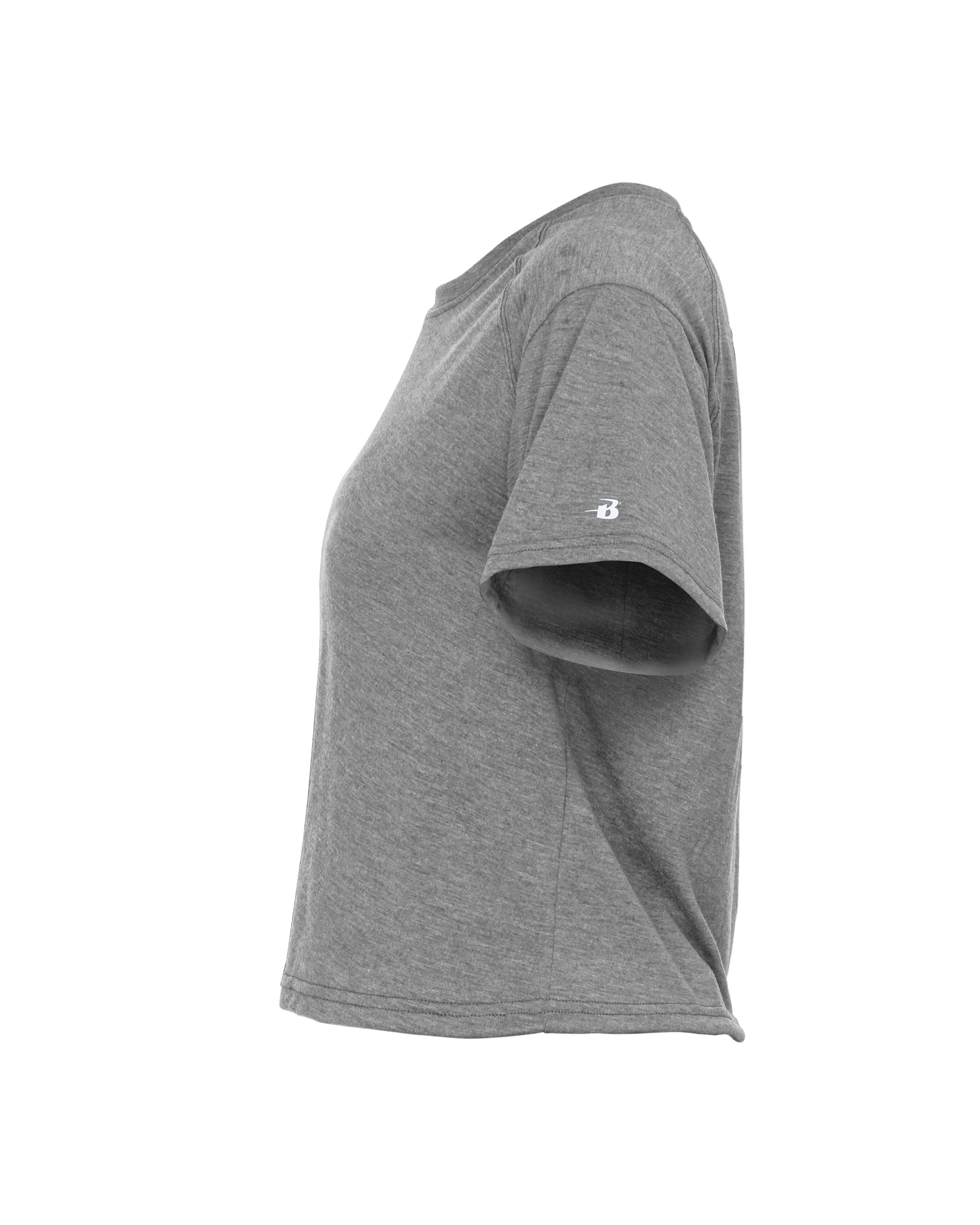 LADIES TRI-BLEND CROP TEE lside