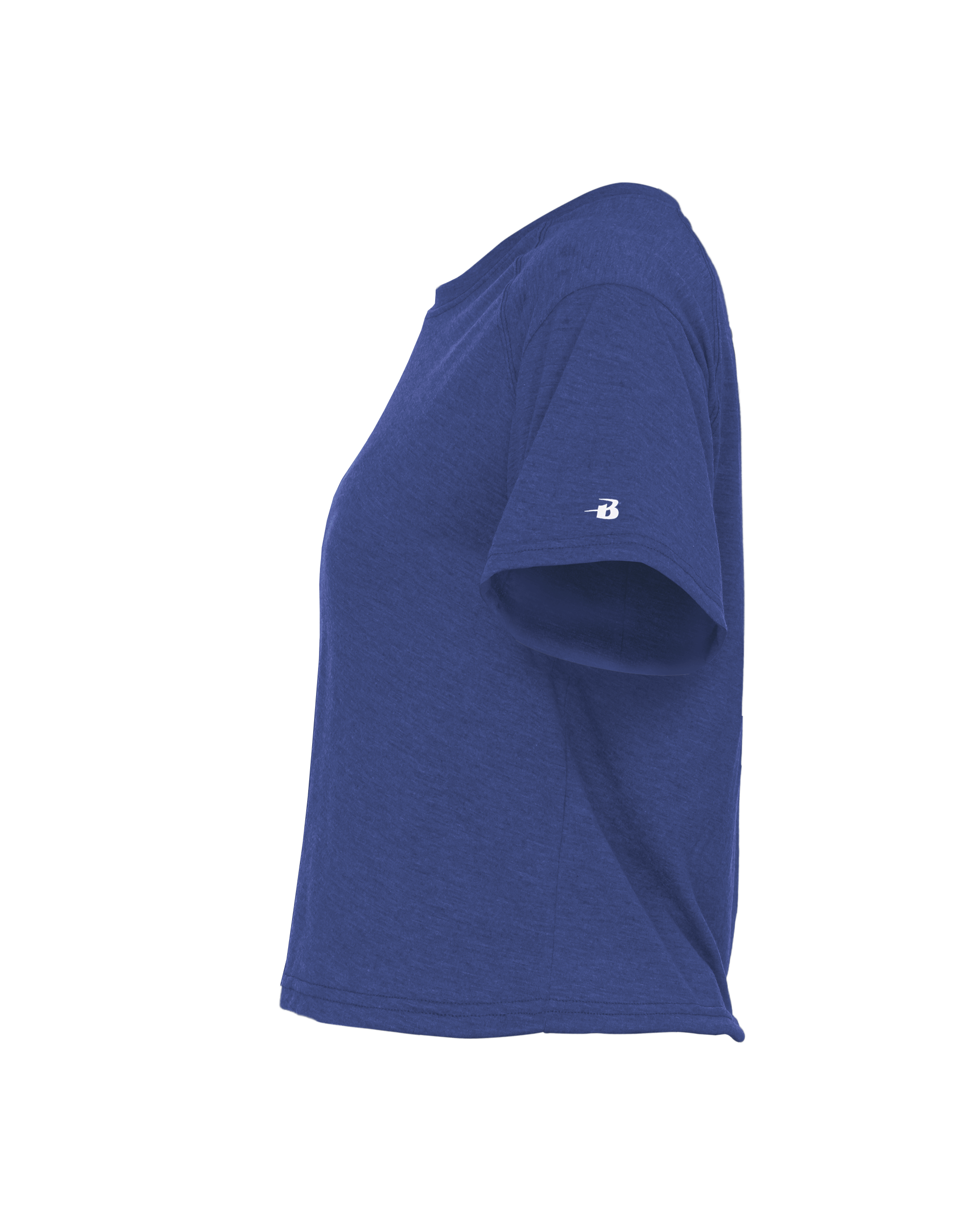 LADIES TRI-BLEND CROP TEE lside
