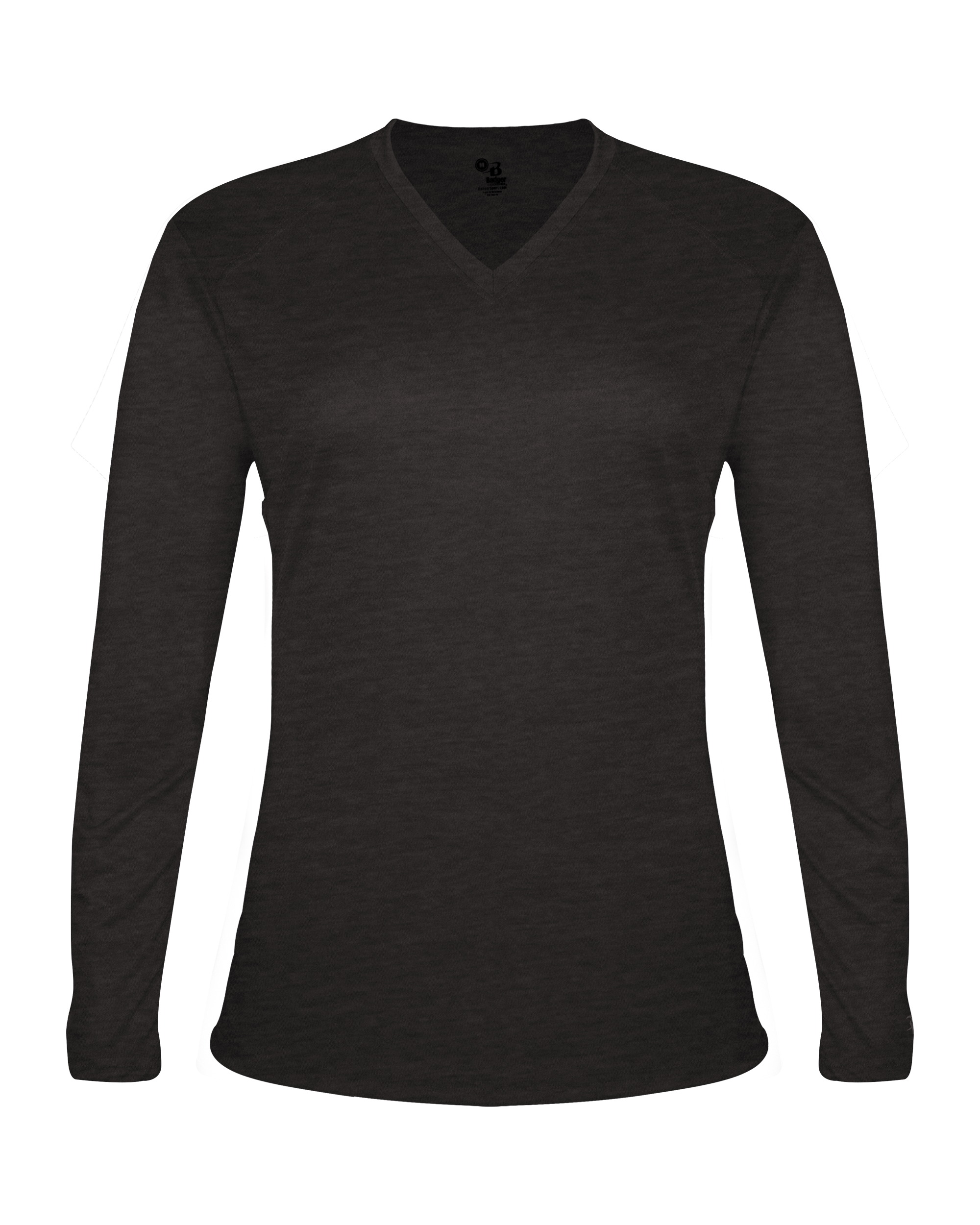 LADIES TRI-BLEND V-NECK LONG SLEEVE TEE back