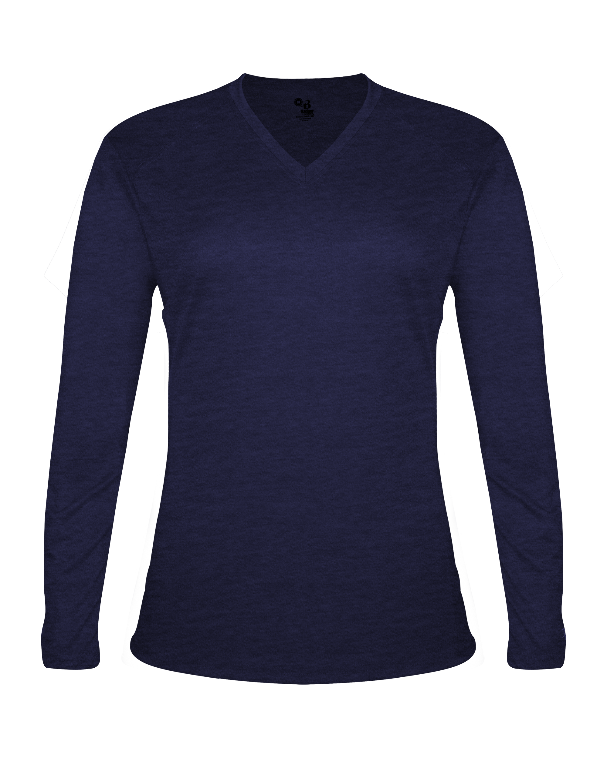 LADIES TRI-BLEND V-NECK LONG SLEEVE TEE front