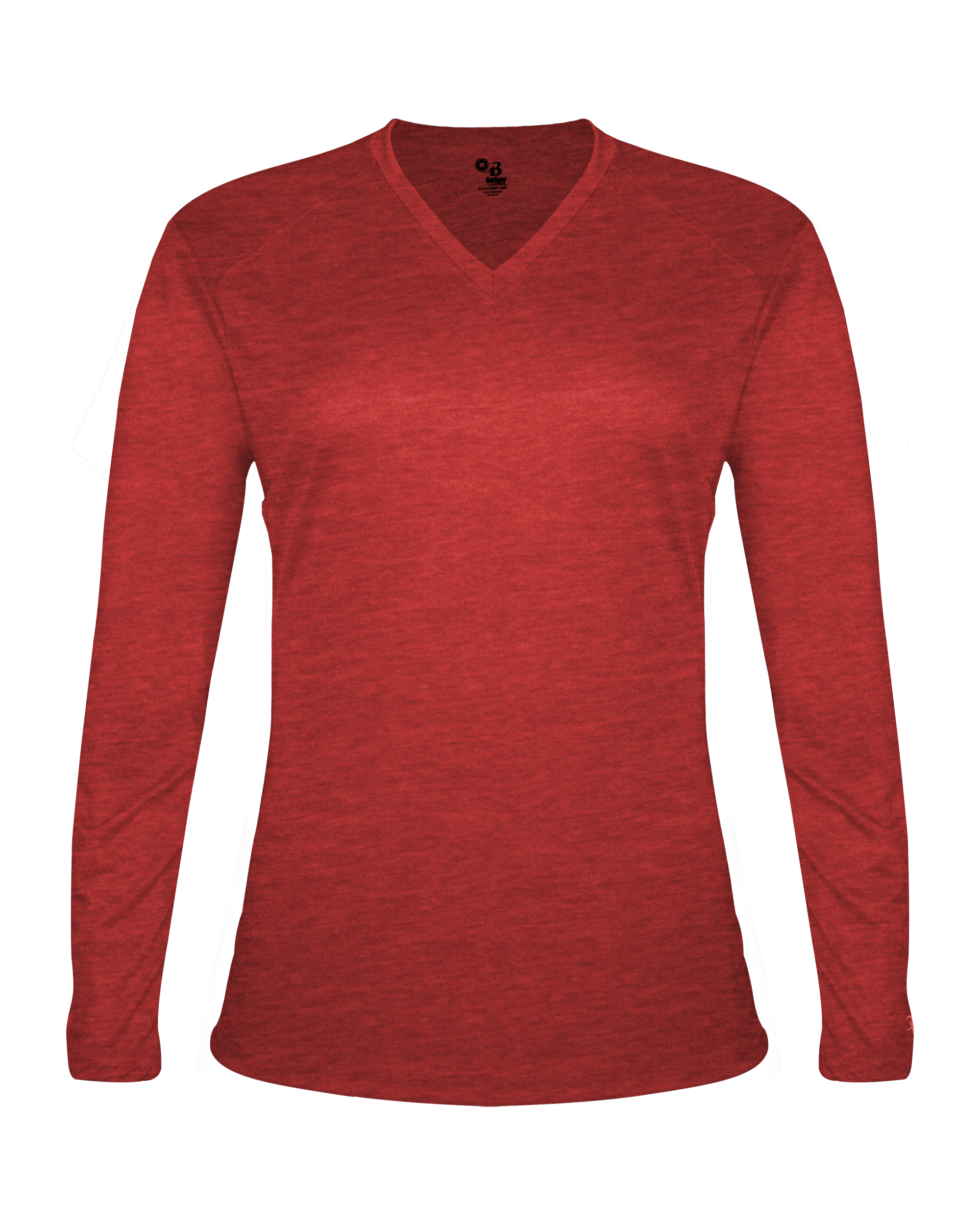 LADIES TRI-BLEND V-NECK LONG SLEEVE TEE front