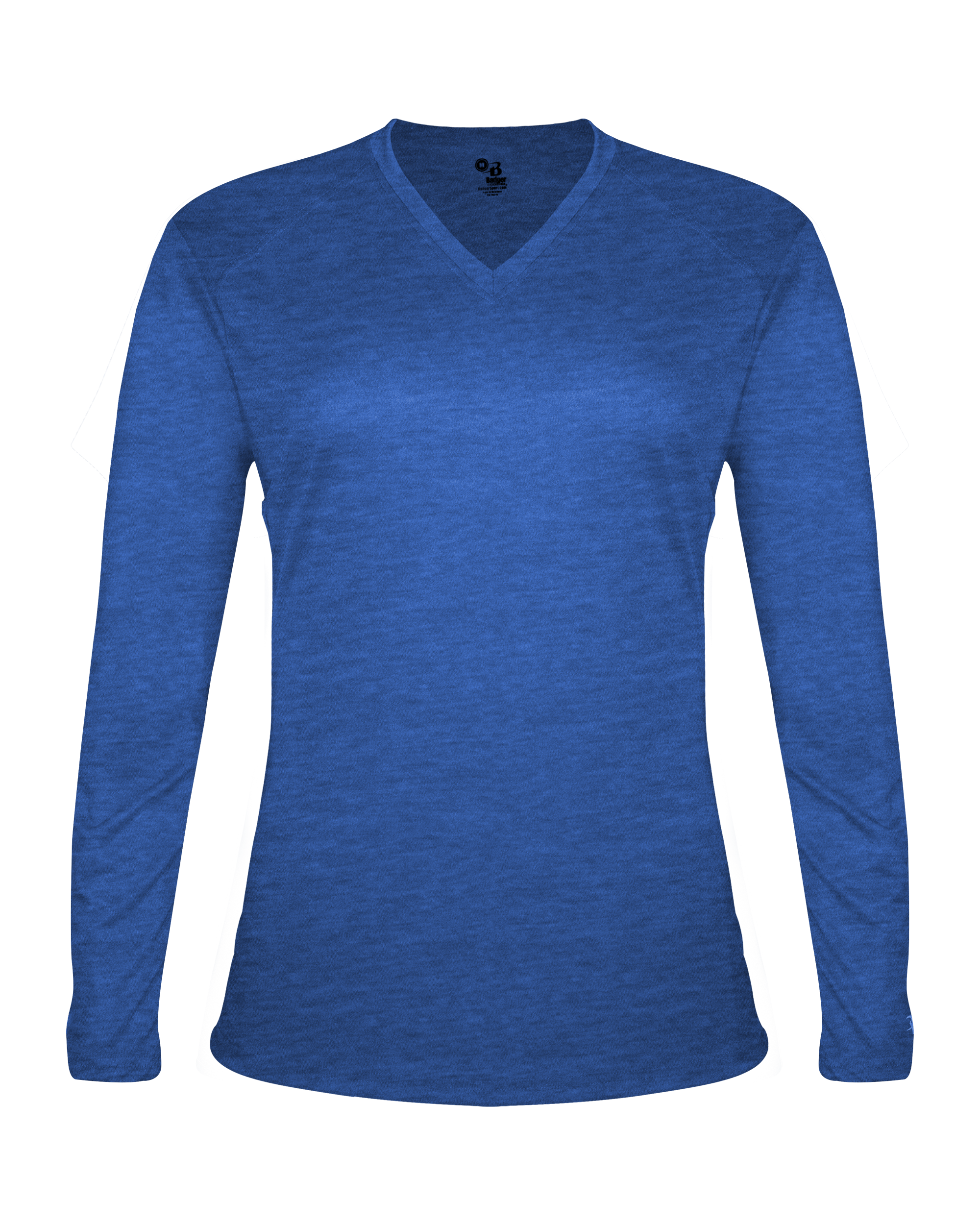 LADIES TRI-BLEND V-NECK LONG SLEEVE TEE front