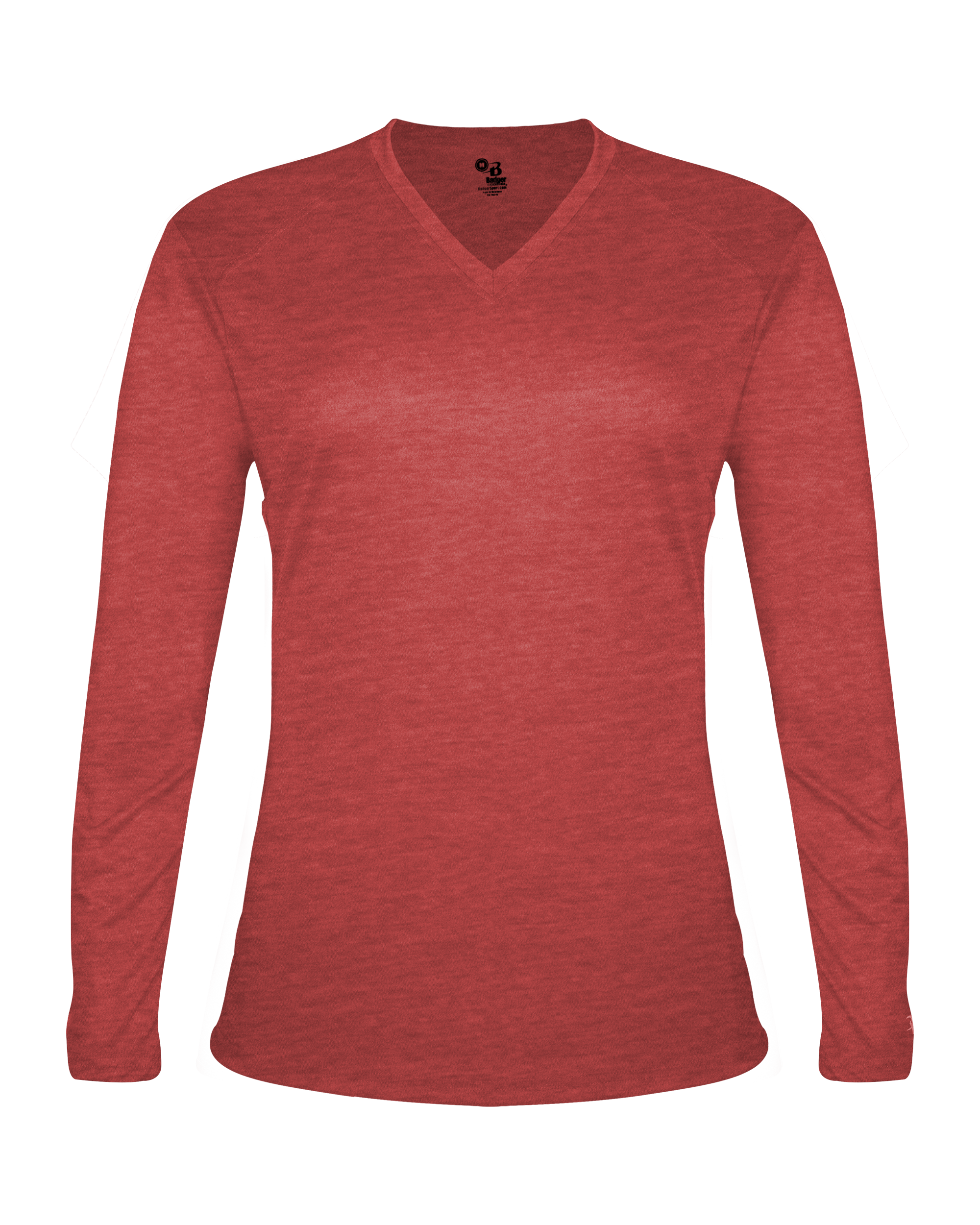 LADIES TRI-BLEND V-NECK LONG SLEEVE TEE front