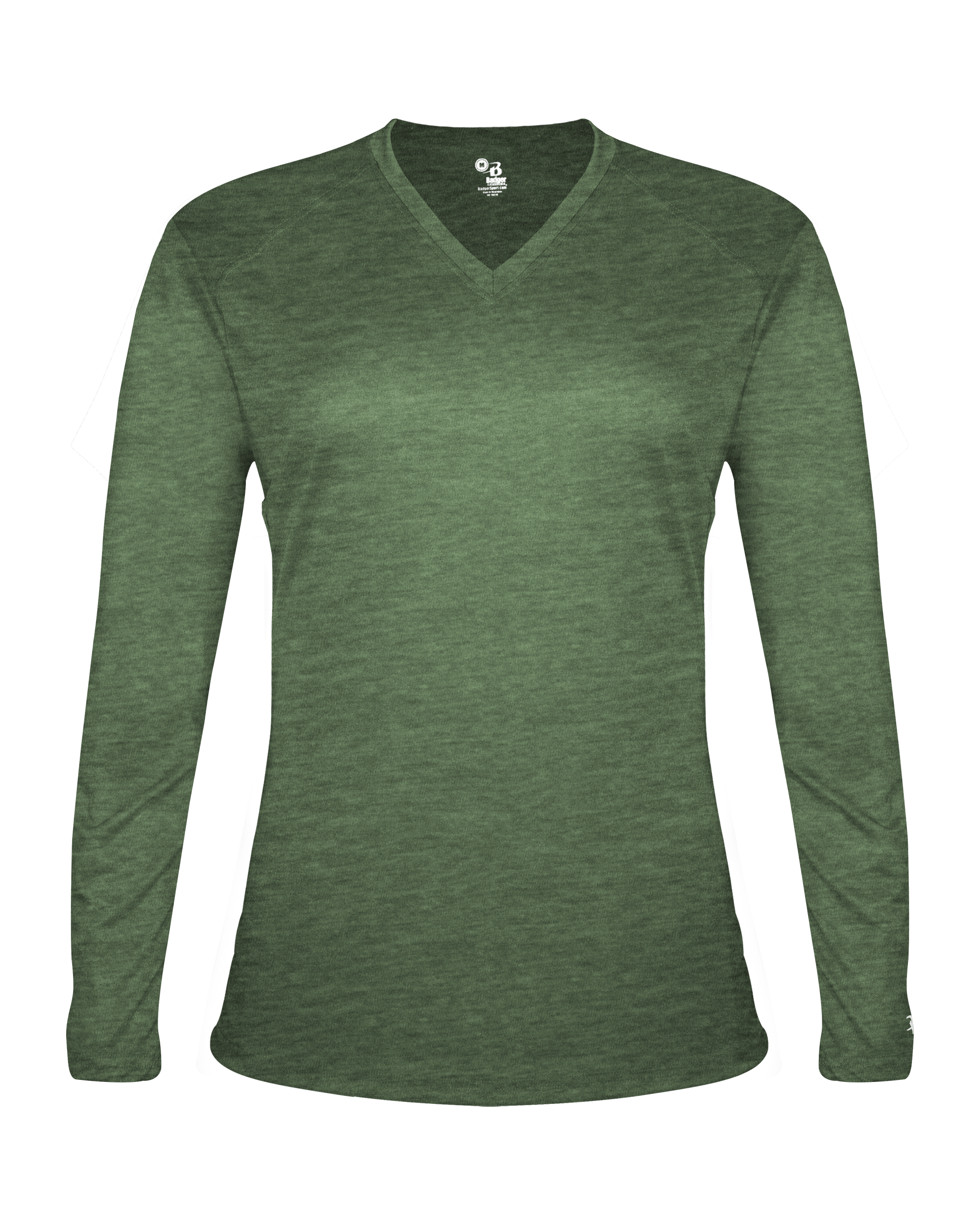 LADIES TRI-BLEND V-NECK LONG SLEEVE TEE front