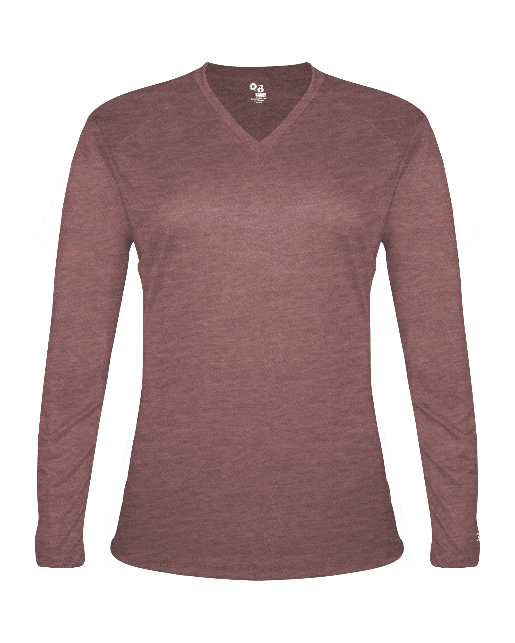 LADIES TRI-BLEND V-NECK LONG SLEEVE TEE front