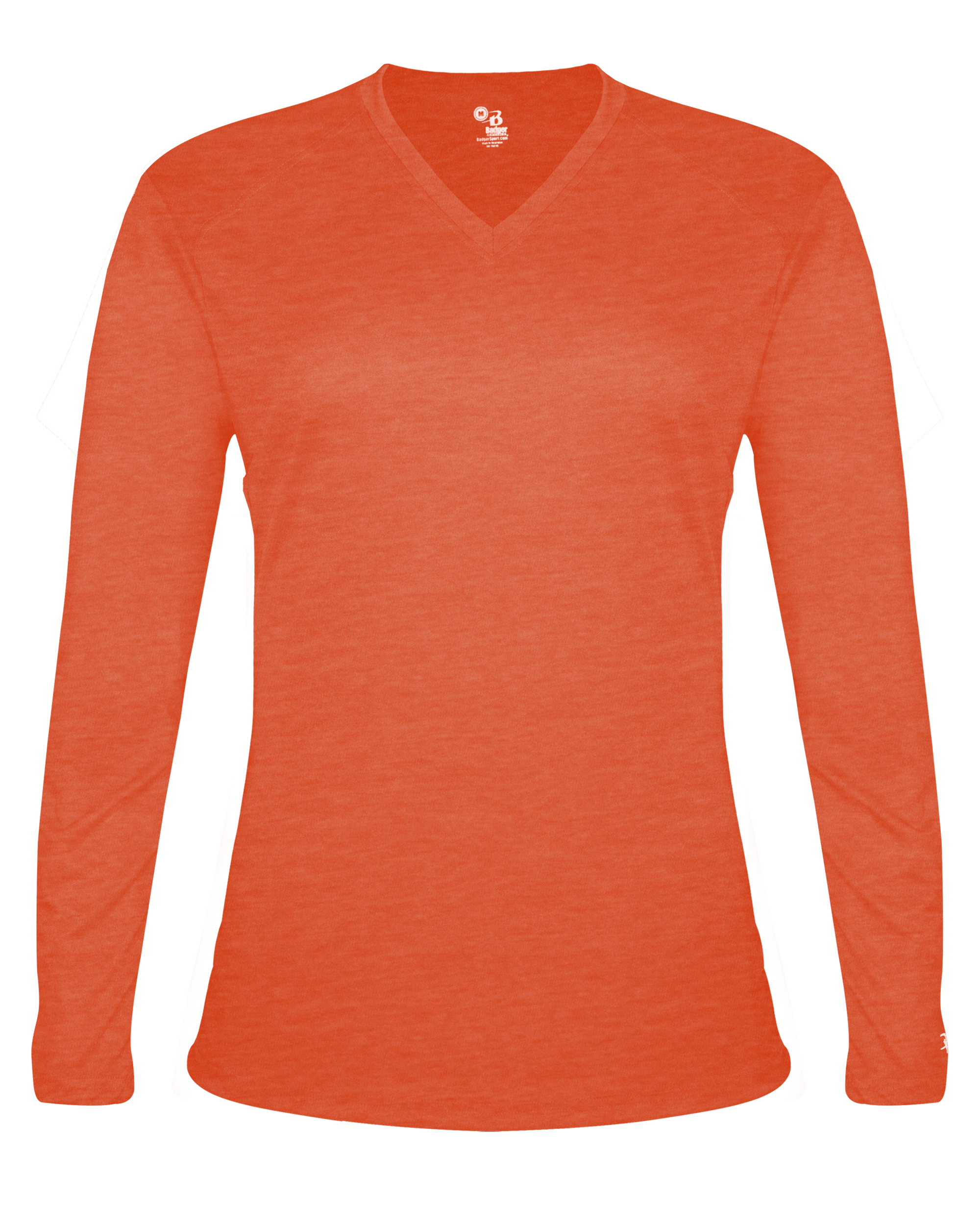 LADIES TRI-BLEND V-NECK LONG SLEEVE TEE back