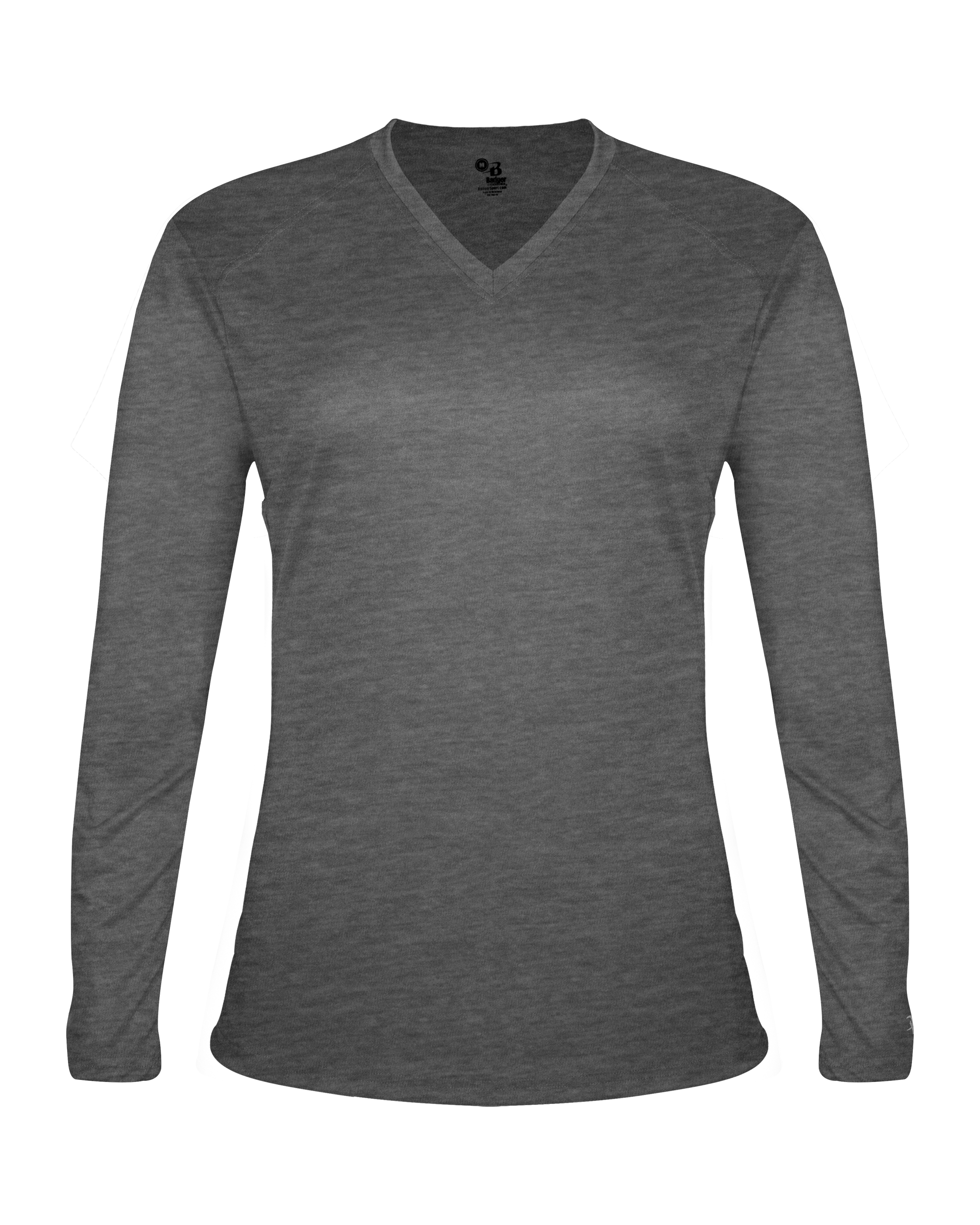 LADIES TRI-BLEND V-NECK LONG SLEEVE TEE front