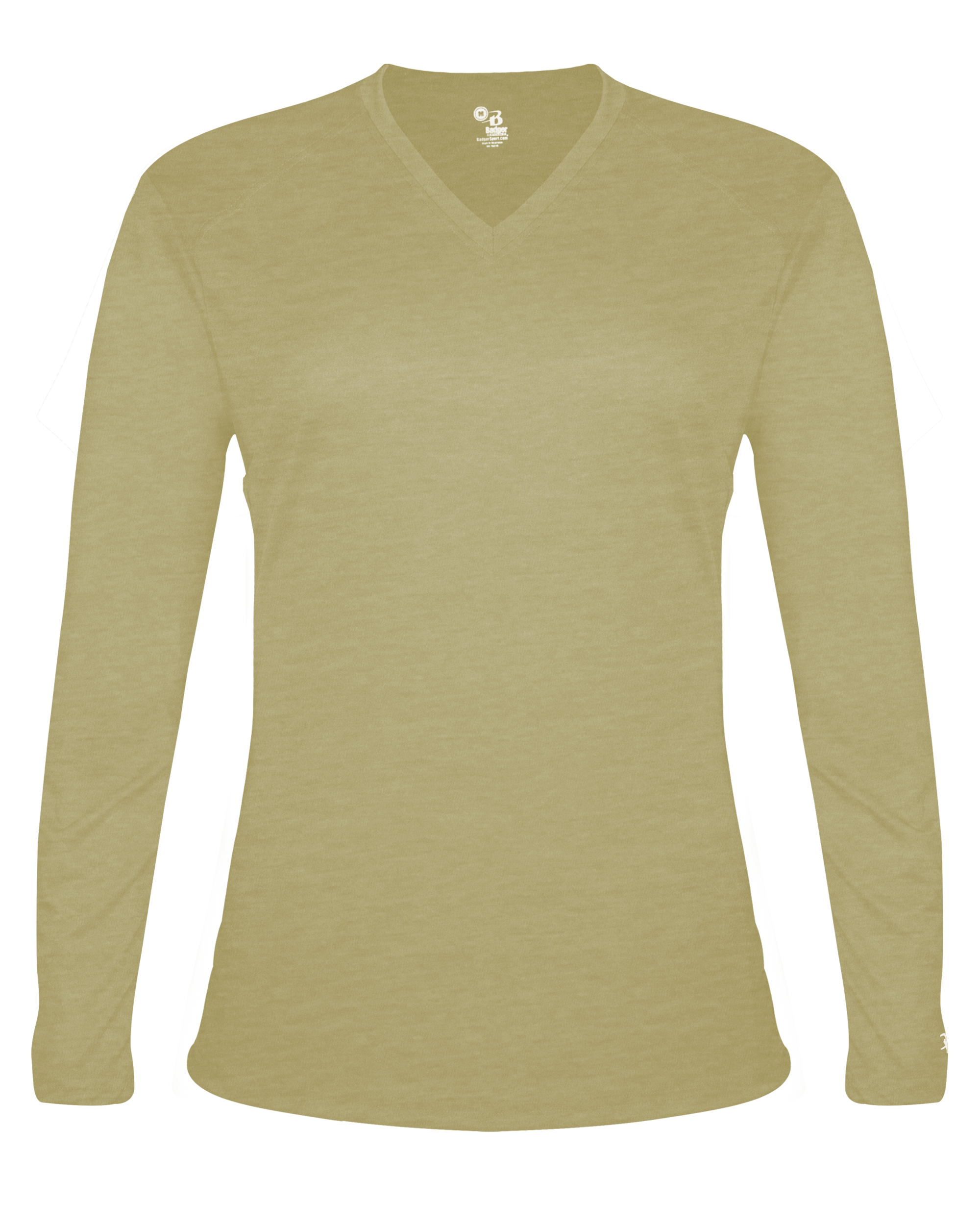 LADIES TRI-BLEND V-NECK LONG SLEEVE TEE front