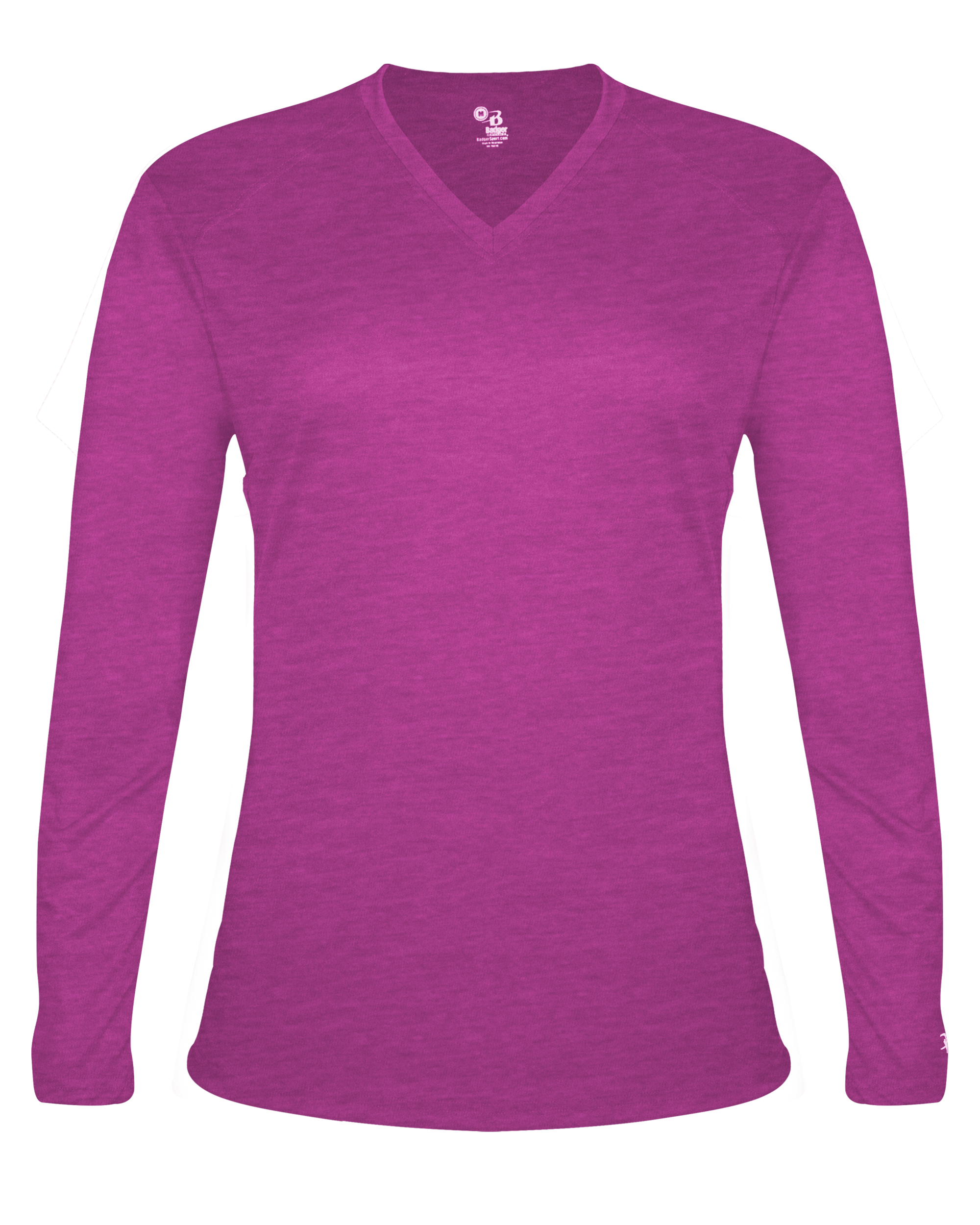 LADIES TRI-BLEND V-NECK LONG SLEEVE TEE front