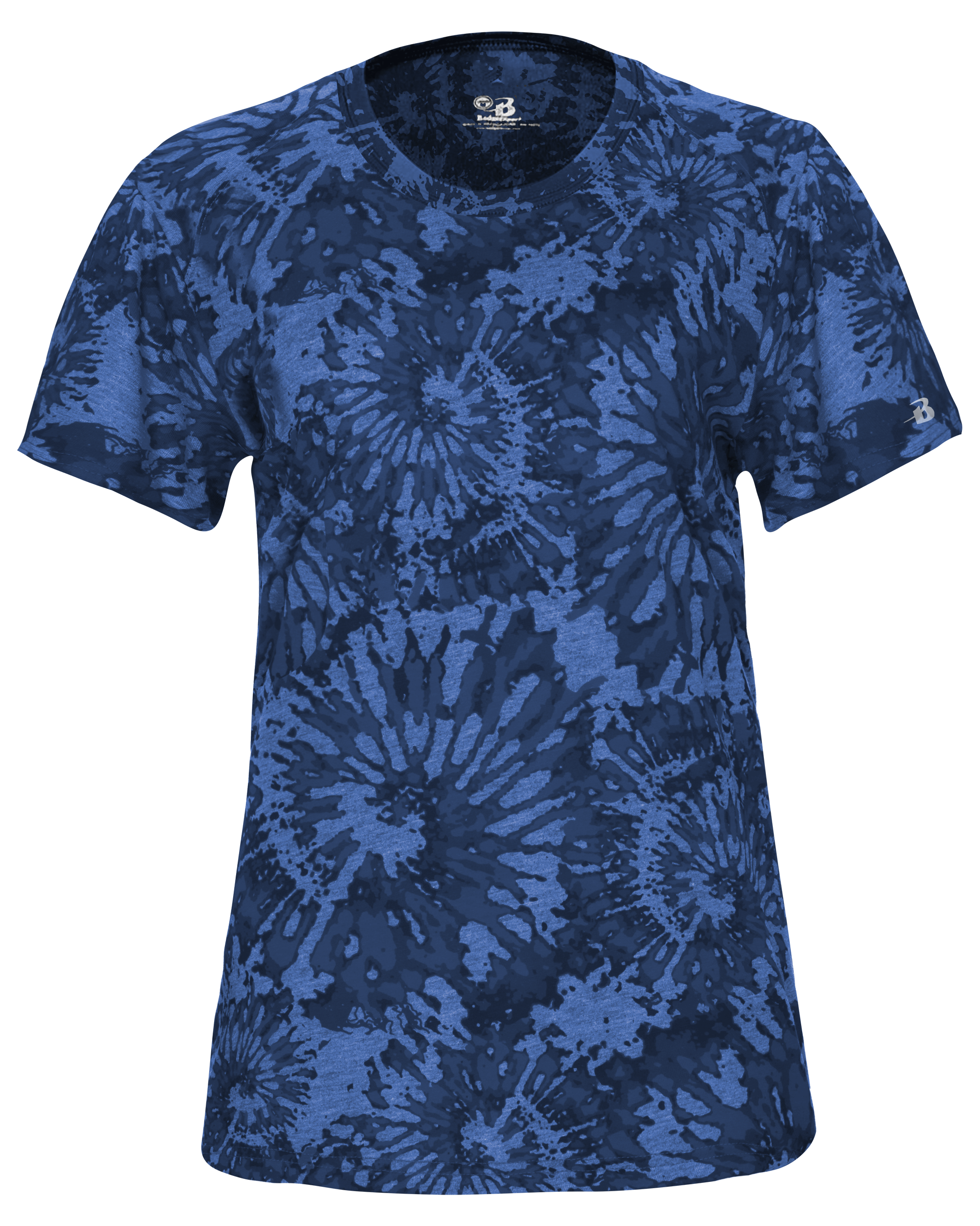LADIES TIE-DYE TRI-BLEND TEE front