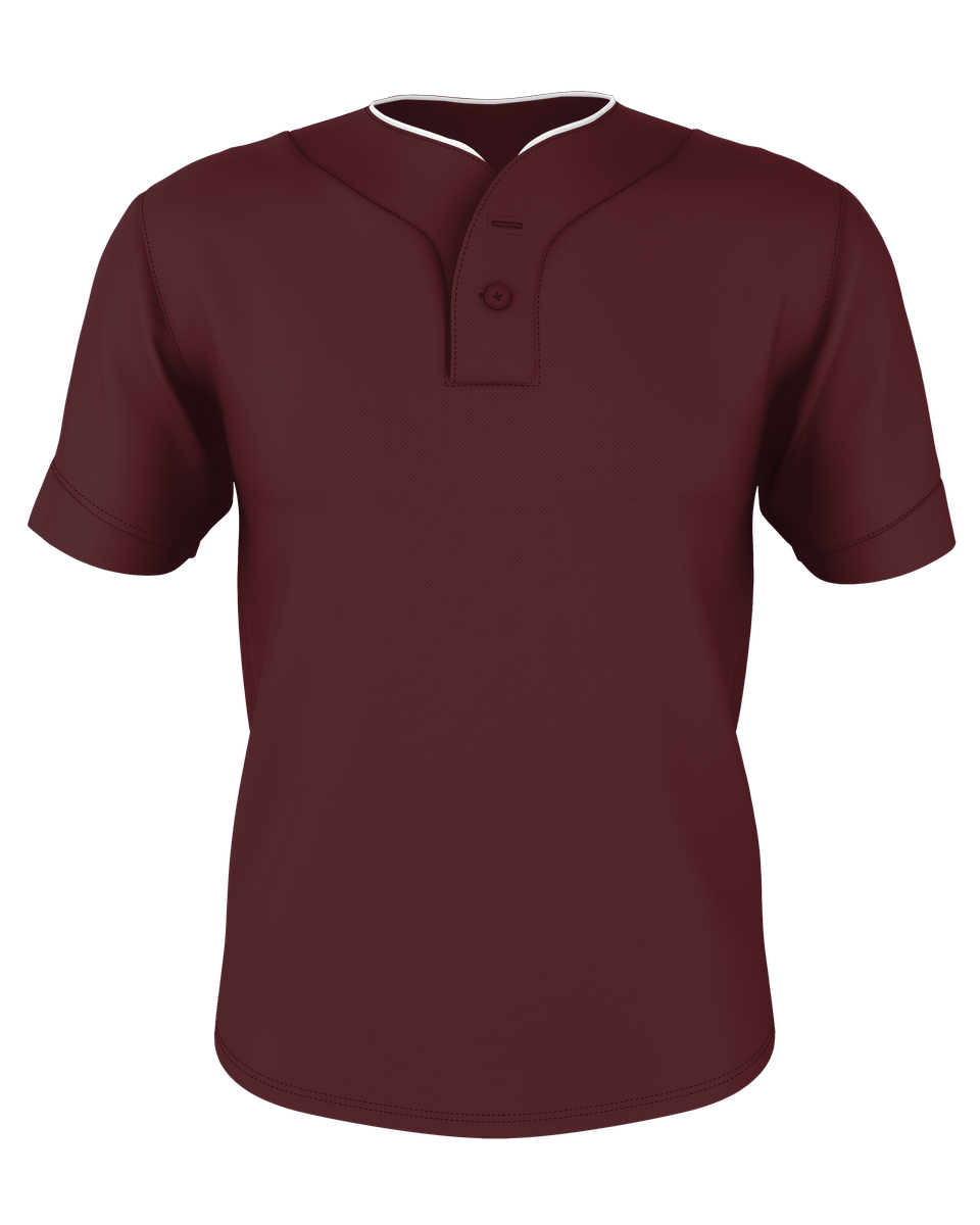 TWO BUTTON MESH BASEBALL JERSEY front