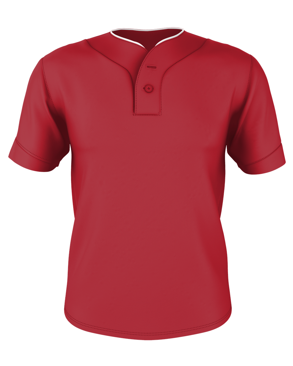 TWO BUTTON MESH BASEBALL JERSEY front