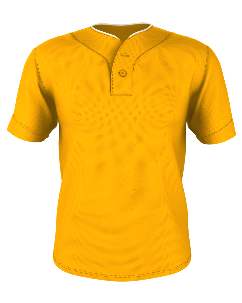 TWO BUTTON MESH BASEBALL JERSEY front