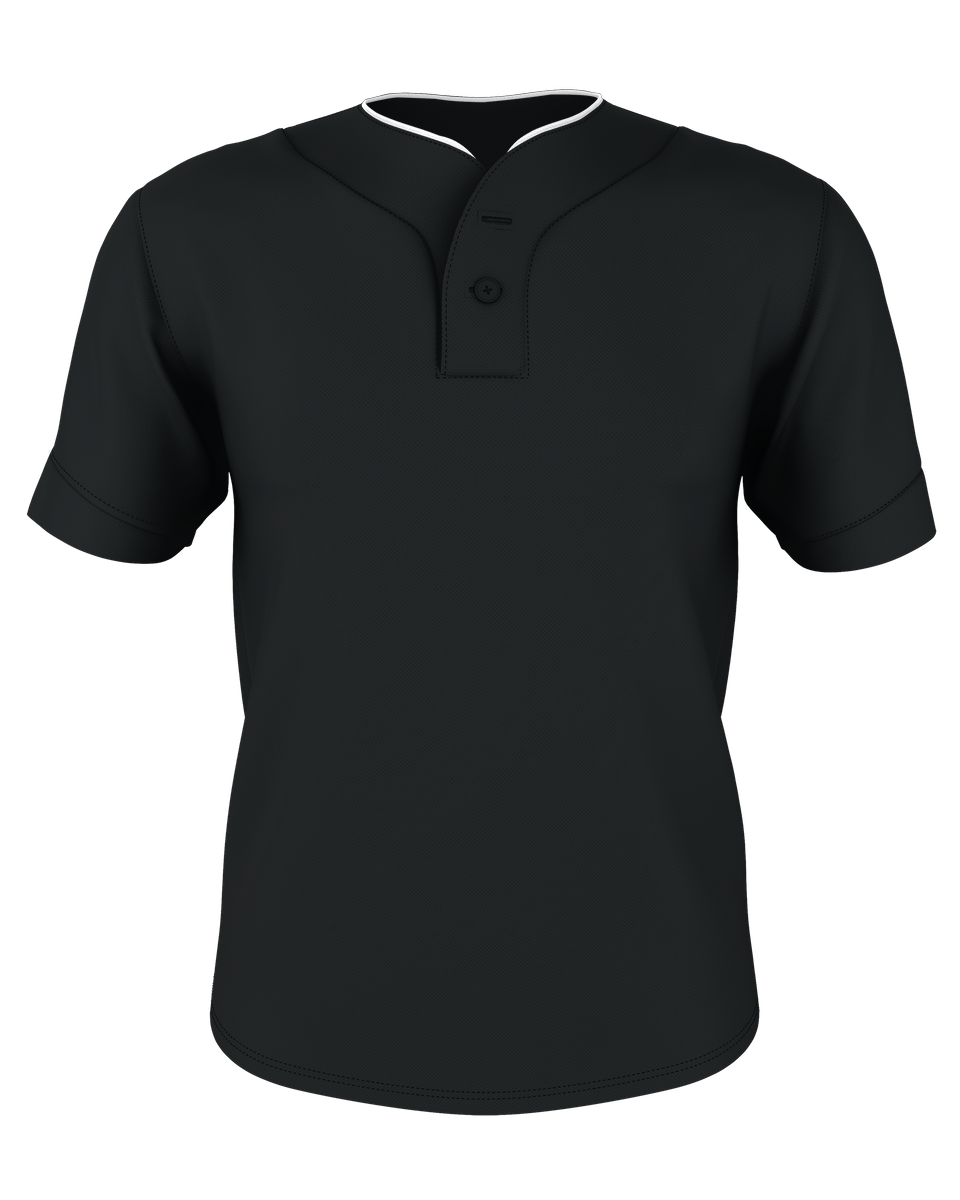 TWO BUTTON MESH BASEBALL JERSEY front