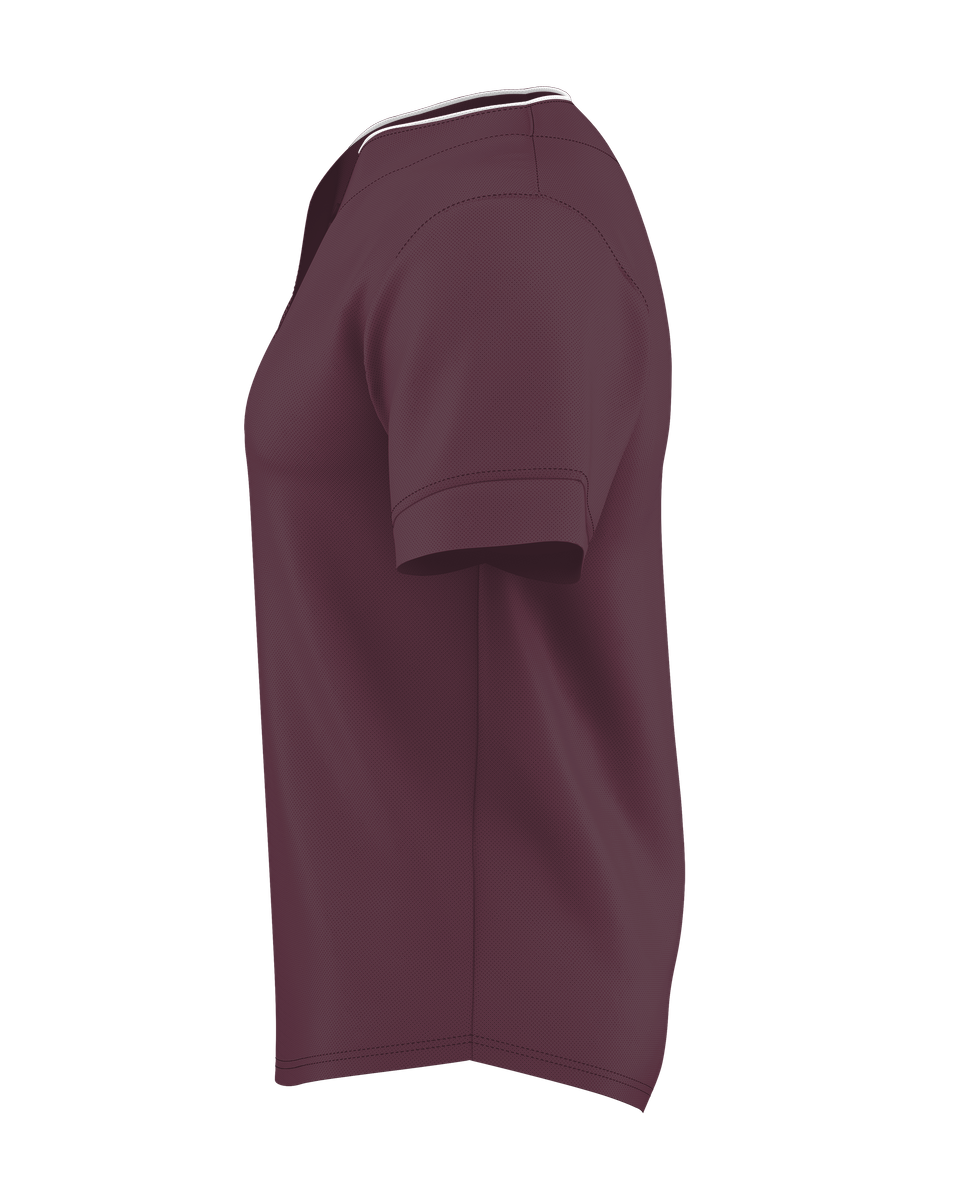 TWO BUTTON MESH BASEBALL JERSEY lside