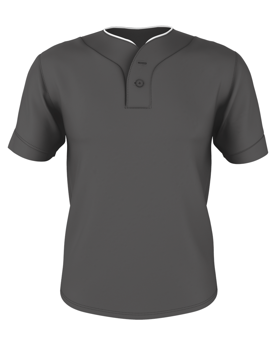 TWO BUTTON MESH BASEBALL JERSEY front