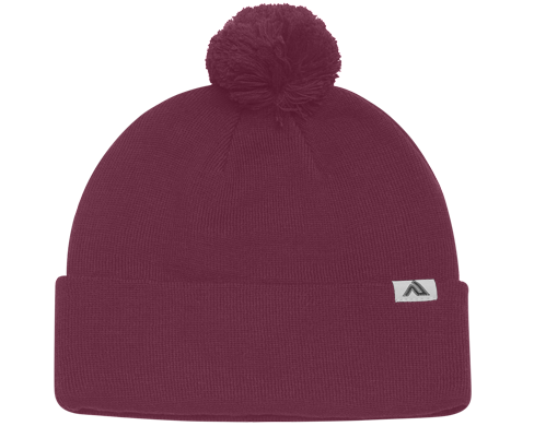 Knit Fold Over Pom-Pom Beanie Back