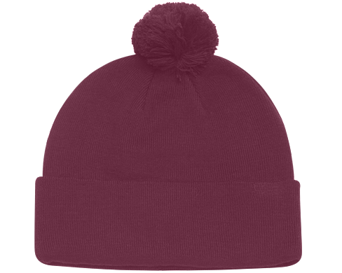 Knit Fold Over Pom-Pom Beanie Front