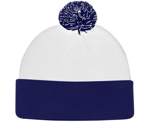 Knit Fold Over Pom-Pom Beanie Front