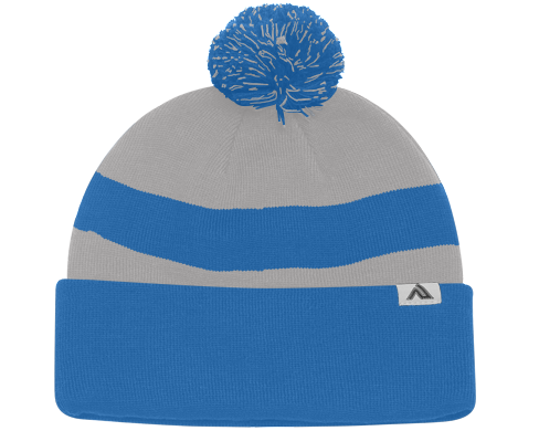 Knit Fold Over Pom-Pom Beanie Back
