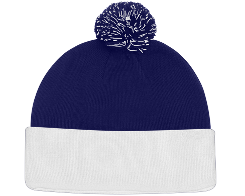 Knit Fold Over Pom-Pom Beanie Front