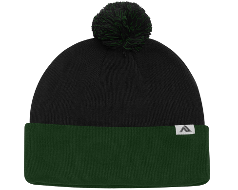 Knit Fold Over Pom-Pom Beanie Back